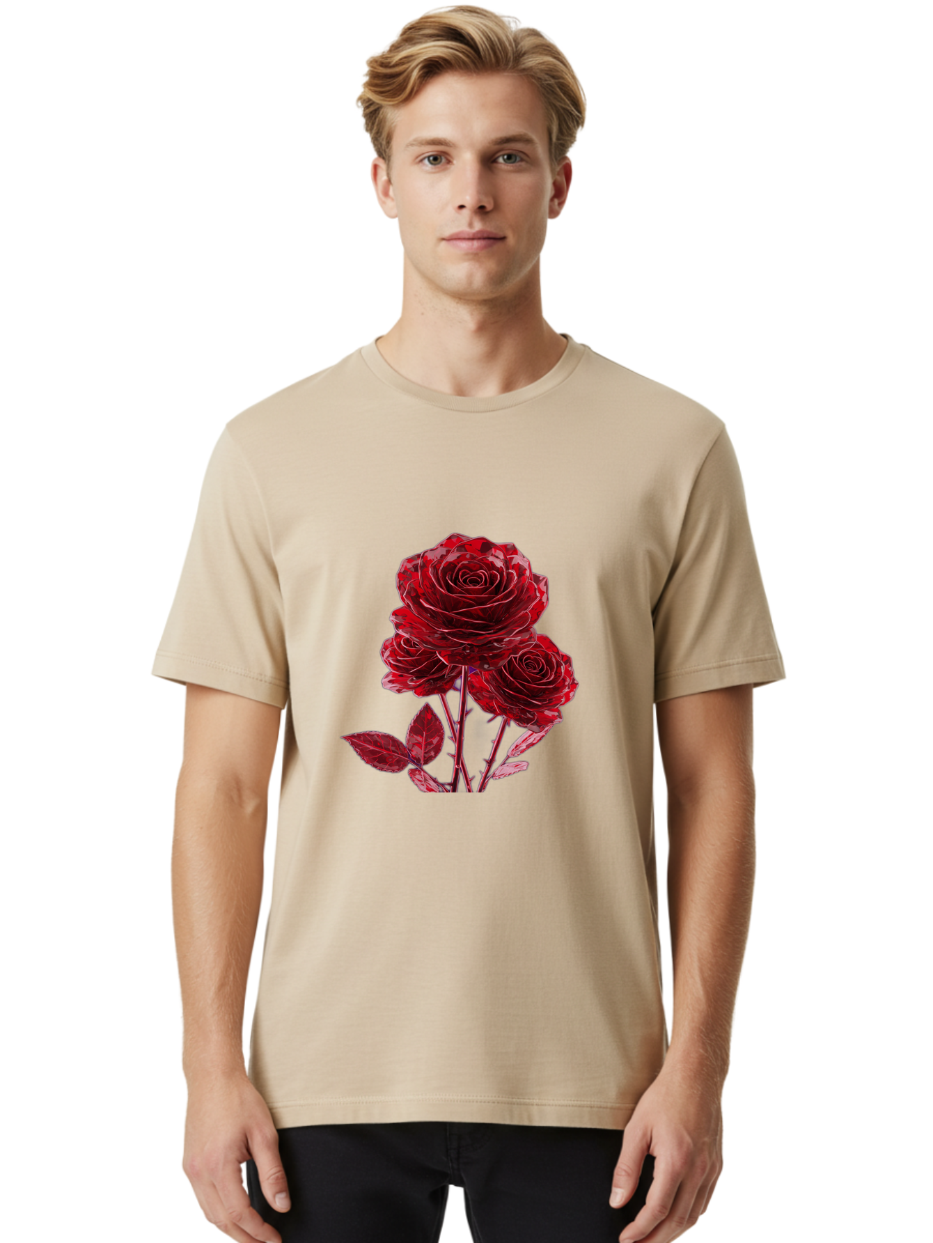 Red-Roses Men'S Graphic Tee, 100% Cotton, Comfortable Casual Summer Wear, Machine Washable, Vintage Camera, Old Camera, Antique Camera, Black Camera, Classic Photography, Photography Equipment, Nostalgic Device, Film Camera, Camera Art Bal225