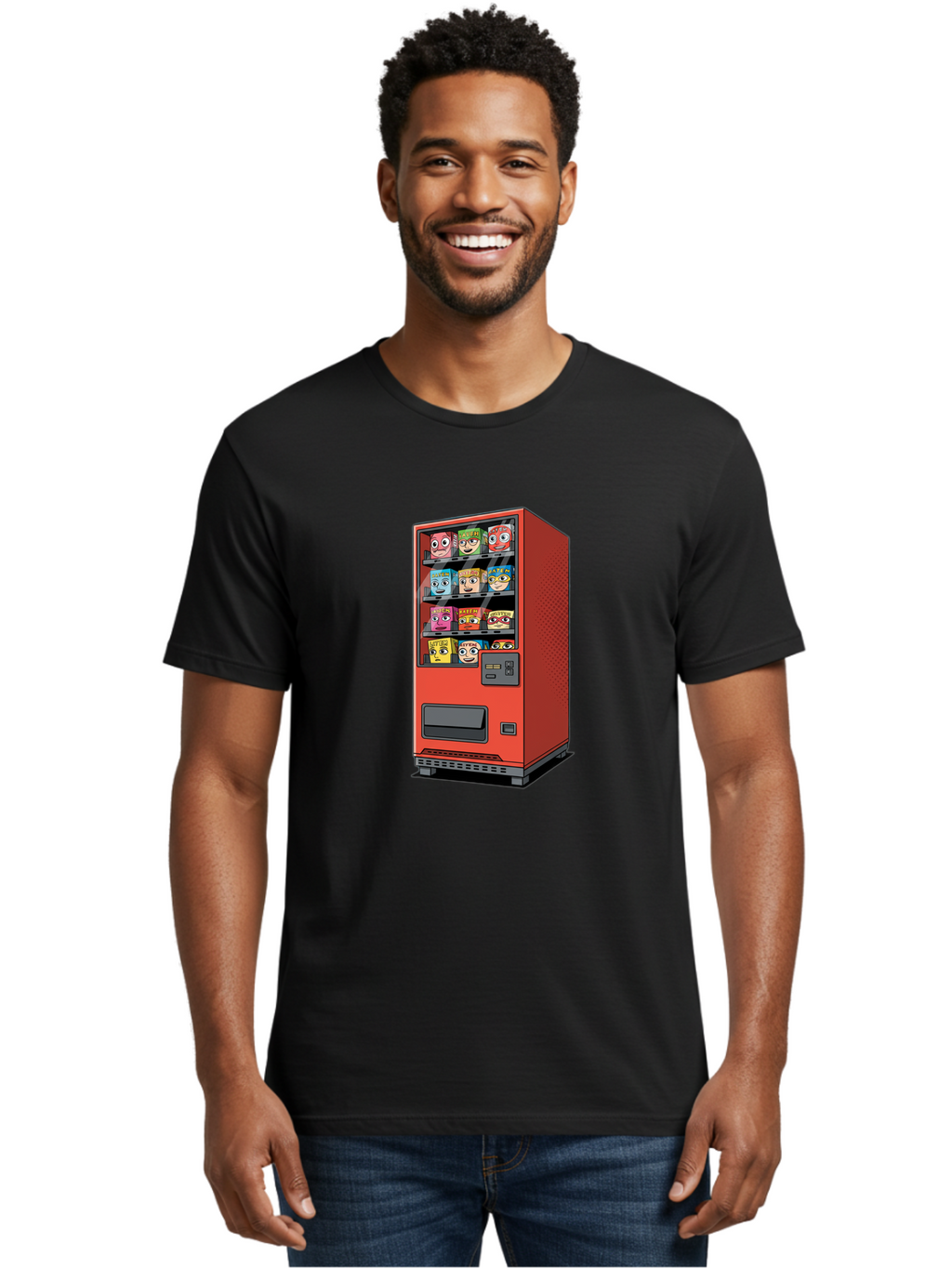 Red-Vending-Machine-1 Men'S Graphic Tee, 100% Cotton, Comfortable Casual Summer Wear, Machine Washable, Vintage Camera, Old Camera, Antique Camera, Black Camera, Classic Photography, Photography Equipment, Nostalgic Device, Film Camera, Bal226