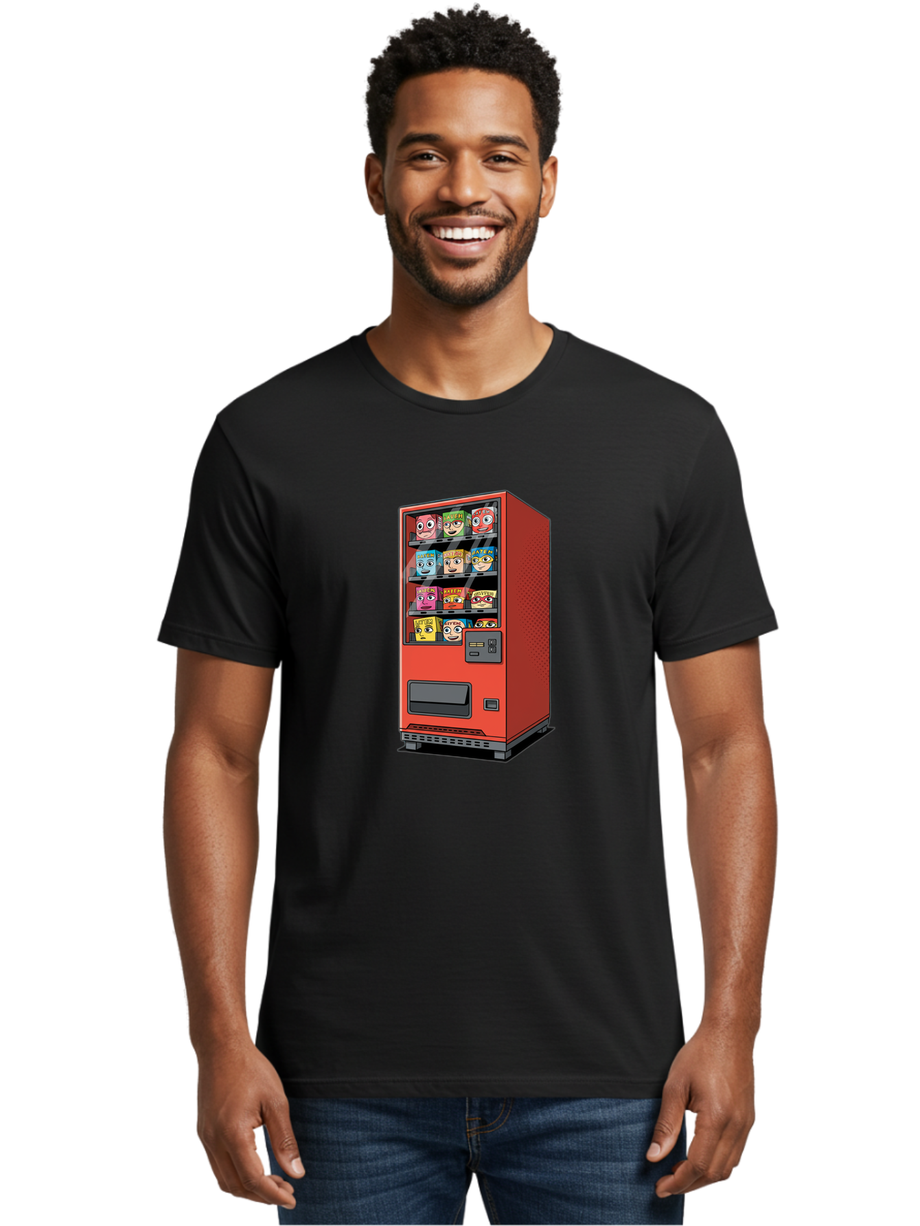 Red-Vending-Machine-1 Men'S Graphic Tee, 100% Cotton, Comfortable Casual Summer Wear, Machine Washable, Vintage Camera, Old Camera, Antique Camera, Black Camera, Classic Photography, Photography Equipment, Nostalgic Device, Film Camera, Bal226