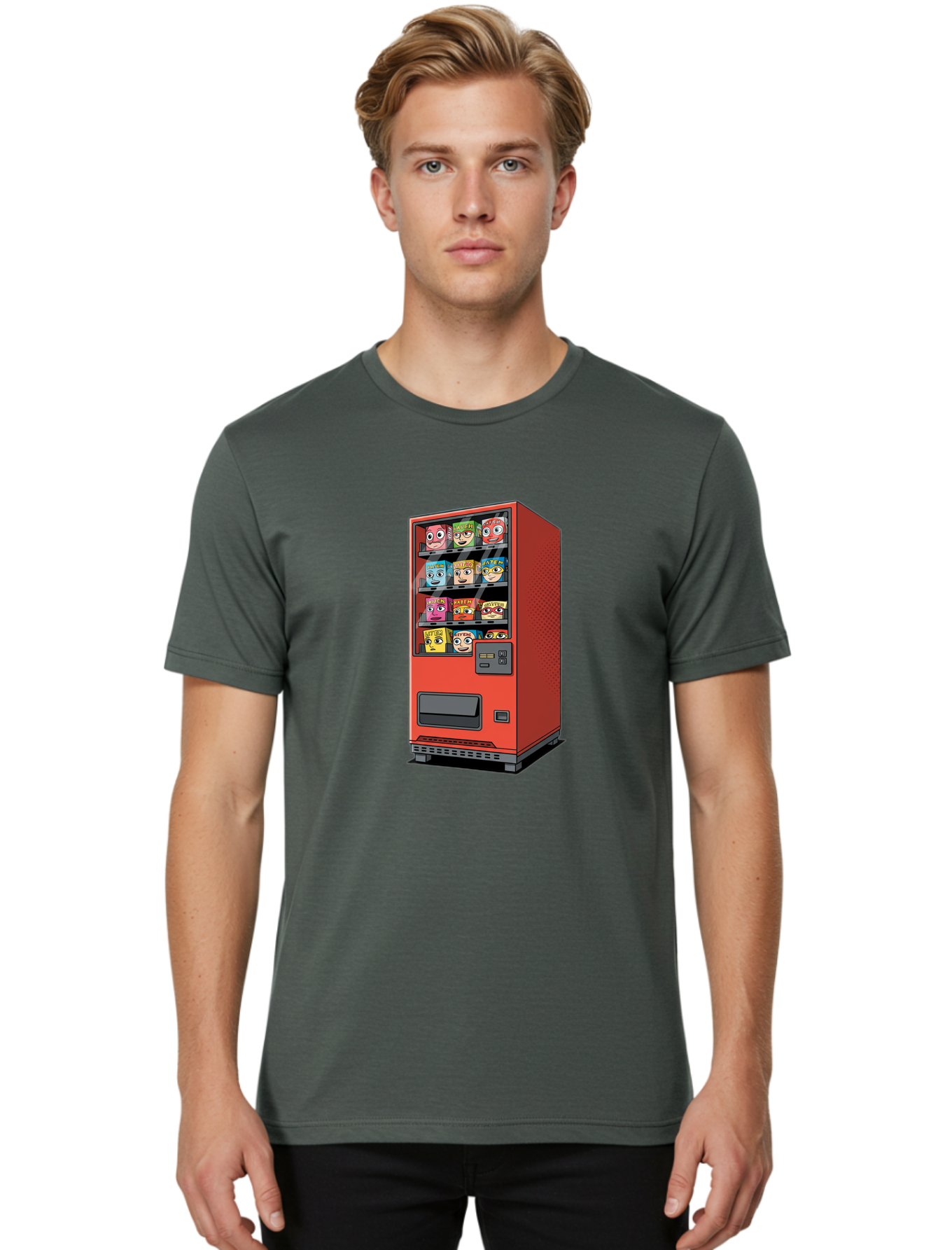Red-Vending-Machine-1 Men'S Graphic Tee, 100% Cotton, Comfortable Casual Summer Wear, Machine Washable, Vintage Camera, Old Camera, Antique Camera, Black Camera, Classic Photography, Photography Equipment, Nostalgic Device, Film Camera, Bal226