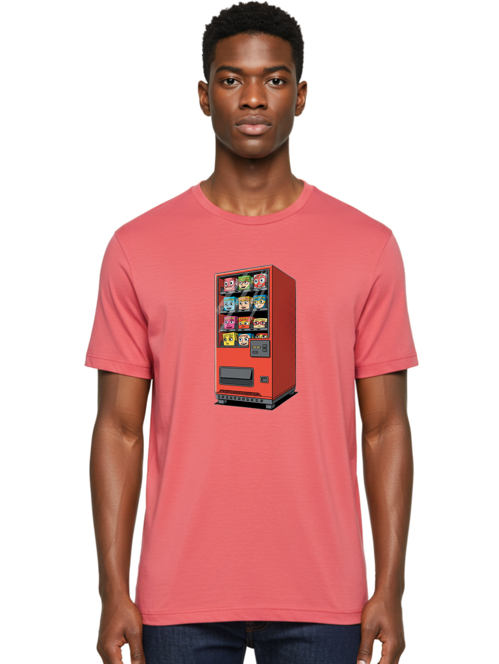 Red-Vending-Machine-1 Men'S Graphic Tee, 100% Cotton, Comfortable Casual Summer Wear, Machine Washable, Vintage Camera, Old Camera, Antique Camera, Black Camera, Classic Photography, Photography Equipment, Nostalgic Device, Film Camera, Bal226