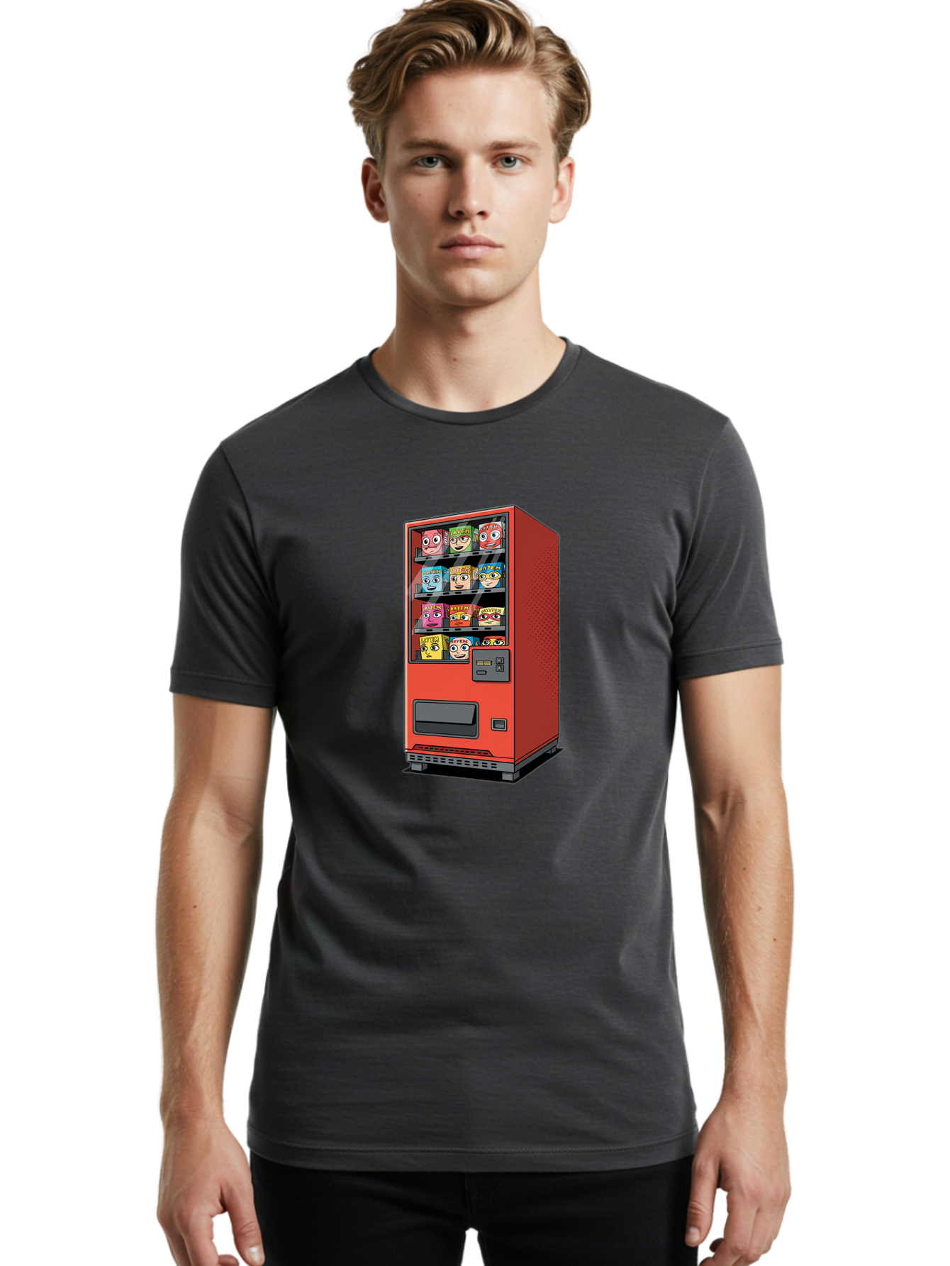 Red-Vending-Machine-1 Men'S Graphic Tee, 100% Cotton, Comfortable Casual Summer Wear, Machine Washable, Vintage Camera, Old Camera, Antique Camera, Black Camera, Classic Photography, Photography Equipment, Nostalgic Device, Film Camera, Bal226