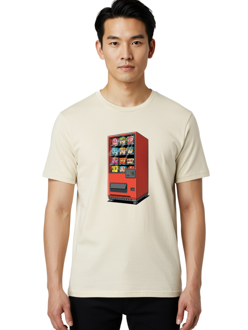 Red-Vending-Machine-1 Men'S Graphic Tee, 100% Cotton, Comfortable Casual Summer Wear, Machine Washable, Vintage Camera, Old Camera, Antique Camera, Black Camera, Classic Photography, Photography Equipment, Nostalgic Device, Film Camera, Bal226