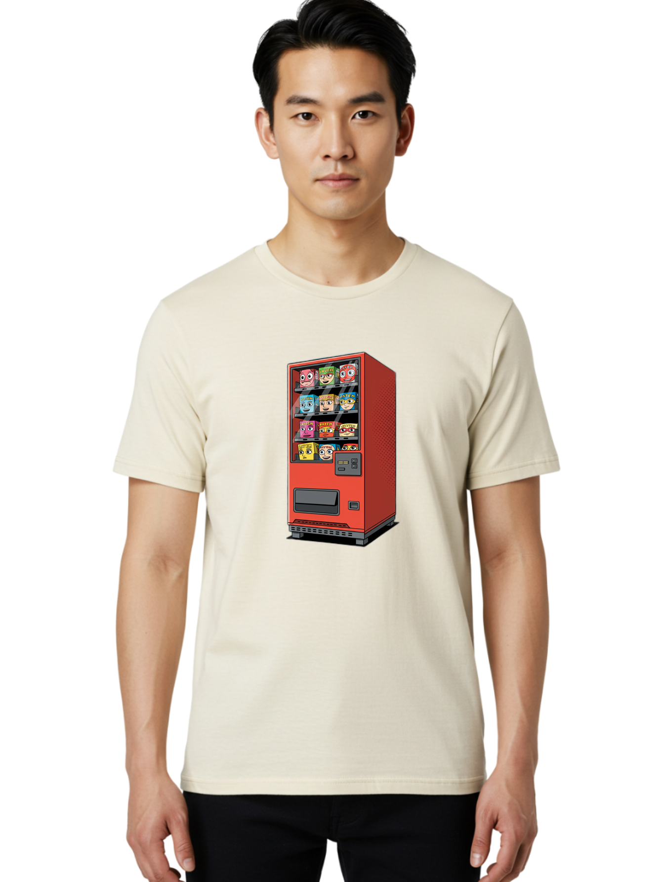 Red-Vending-Machine-1 Men'S Graphic Tee, 100% Cotton, Comfortable Casual Summer Wear, Machine Washable, Vintage Camera, Old Camera, Antique Camera, Black Camera, Classic Photography, Photography Equipment, Nostalgic Device, Film Camera, Bal226