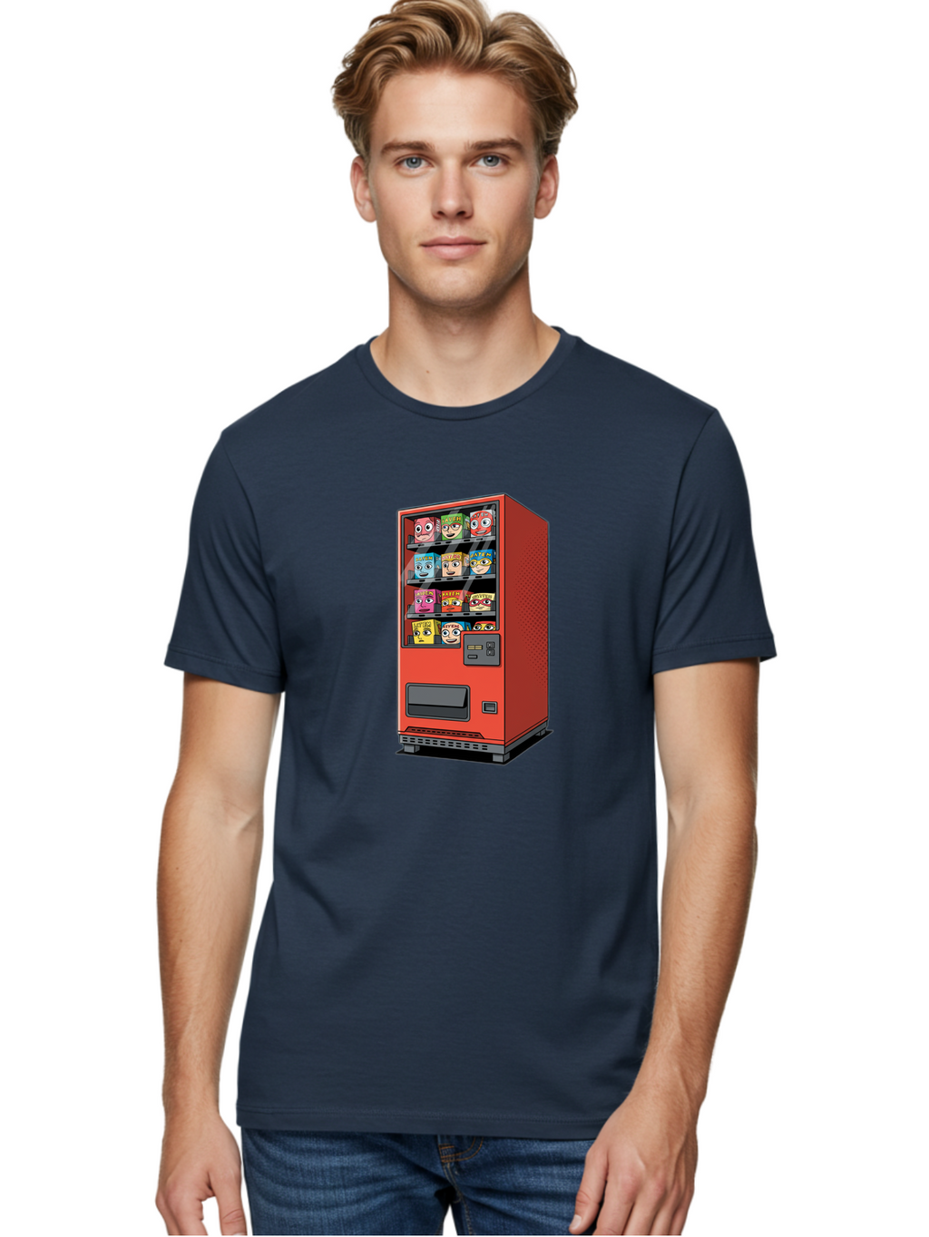 Red-Vending-Machine-1 Men'S Graphic Tee, 100% Cotton, Comfortable Casual Summer Wear, Machine Washable, Vintage Camera, Old Camera, Antique Camera, Black Camera, Classic Photography, Photography Equipment, Nostalgic Device, Film Camera, Bal226