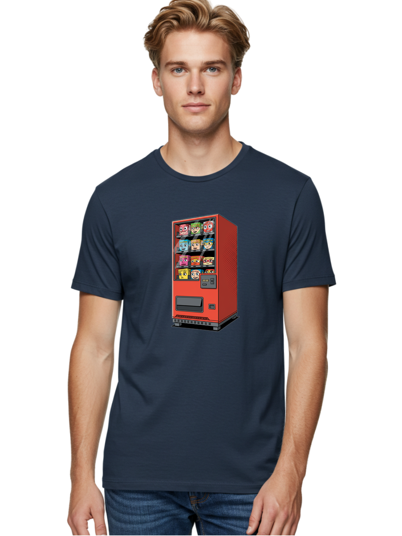 Red-Vending-Machine-1 Men'S Graphic Tee, 100% Cotton, Comfortable Casual Summer Wear, Machine Washable, Vintage Camera, Old Camera, Antique Camera, Black Camera, Classic Photography, Photography Equipment, Nostalgic Device, Film Camera, Bal226