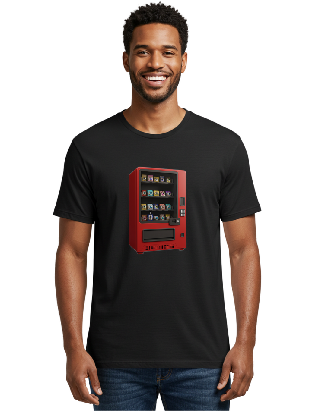 Red-Vending-Machine Men'S Graphic Tee, 100% Cotton, Comfortable Casual Summer Wear, Machine Washable, Vintage Camera, Old Camera, Antique Camera, Black Camera, Classic Photography, Photography Equipment, Nostalgic Device, Film Camera, Bal227