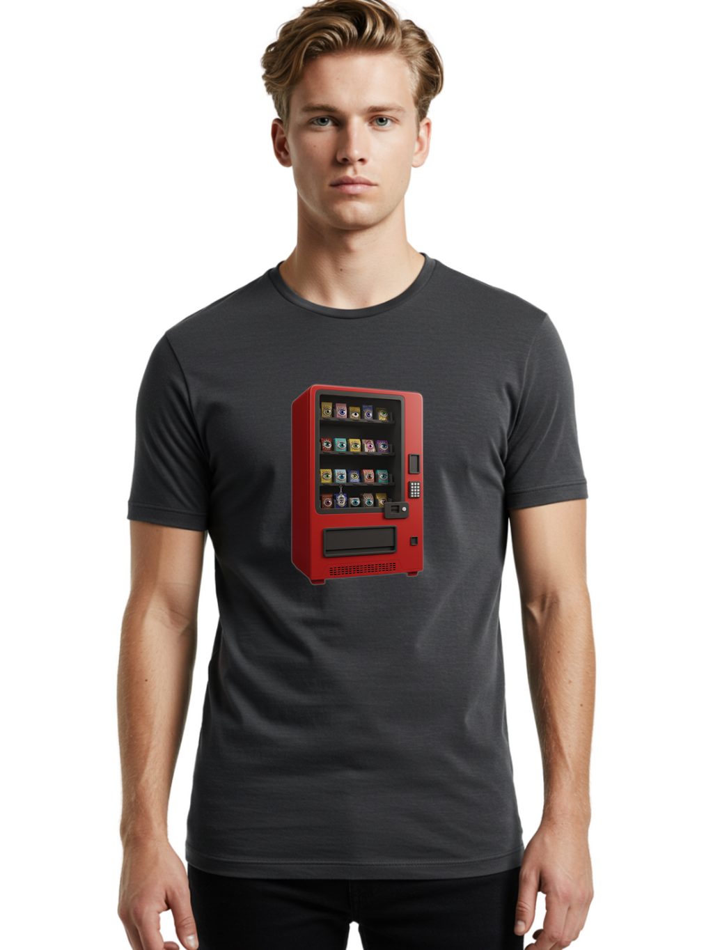 Red-Vending-Machine Men'S Graphic Tee, 100% Cotton, Comfortable Casual Summer Wear, Machine Washable, Vintage Camera, Old Camera, Antique Camera, Black Camera, Classic Photography, Photography Equipment, Nostalgic Device, Film Camera, Bal227