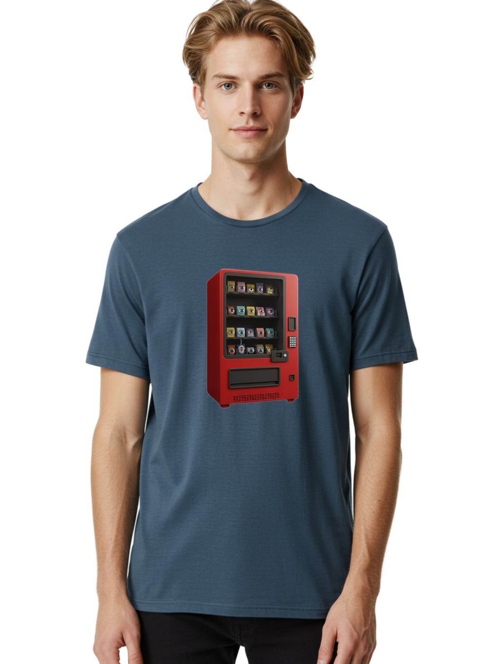 Red-Vending-Machine Men'S Graphic Tee, 100% Cotton, Comfortable Casual Summer Wear, Machine Washable, Vintage Camera, Old Camera, Antique Camera, Black Camera, Classic Photography, Photography Equipment, Nostalgic Device, Film Camera, Bal227