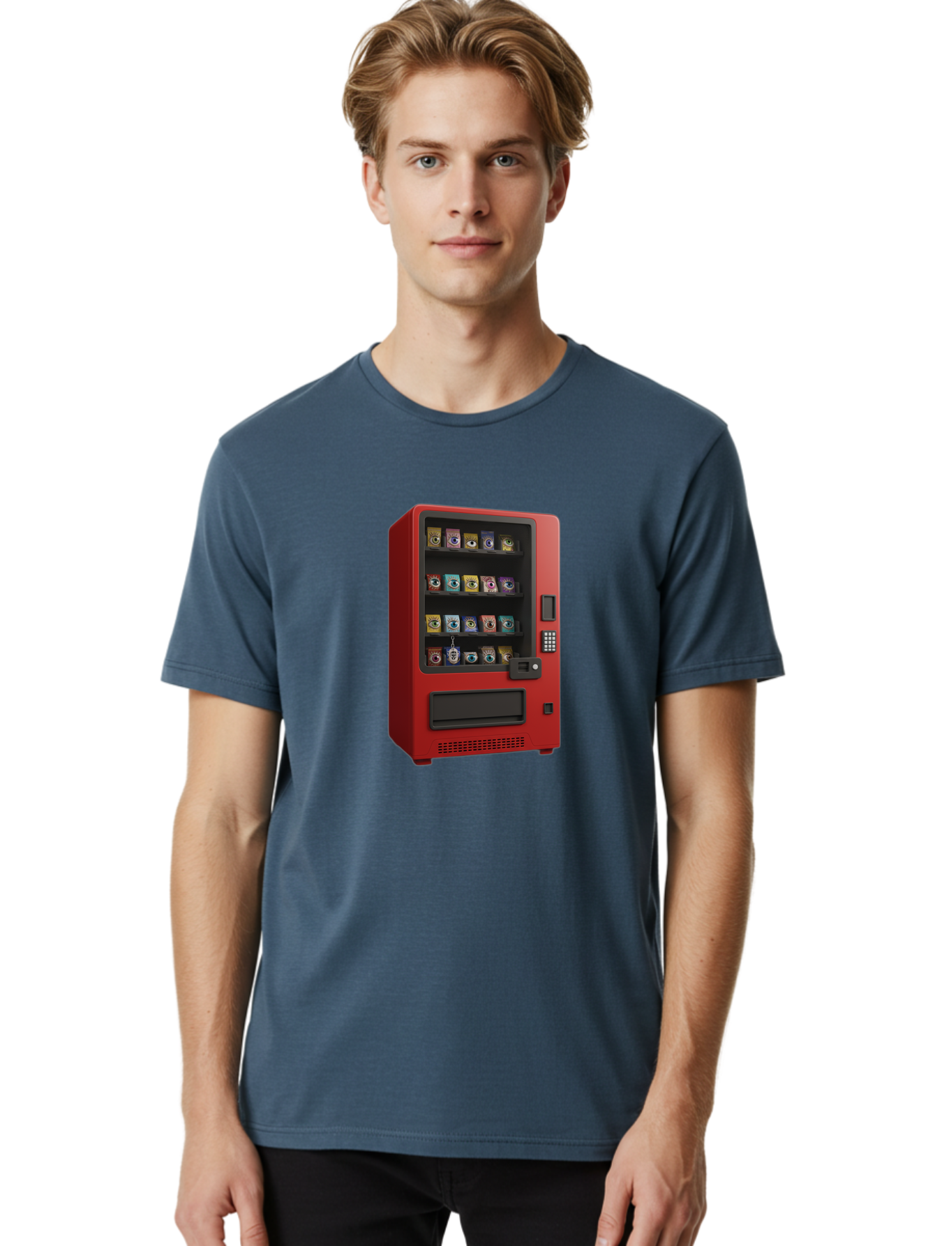 Red-Vending-Machine Men'S Graphic Tee, 100% Cotton, Comfortable Casual Summer Wear, Machine Washable, Vintage Camera, Old Camera, Antique Camera, Black Camera, Classic Photography, Photography Equipment, Nostalgic Device, Film Camera, Bal227