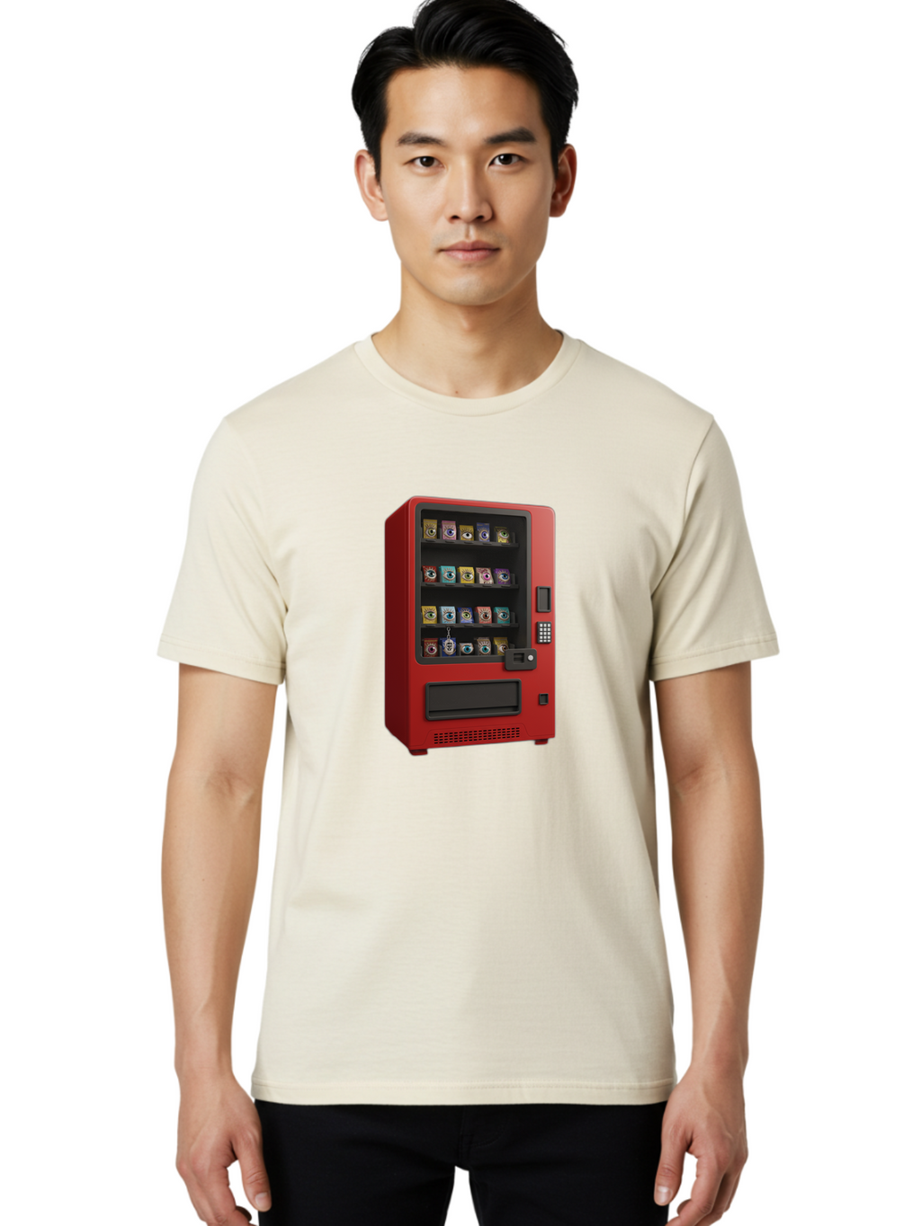 Red-Vending-Machine Men'S Graphic Tee, 100% Cotton, Comfortable Casual Summer Wear, Machine Washable, Vintage Camera, Old Camera, Antique Camera, Black Camera, Classic Photography, Photography Equipment, Nostalgic Device, Film Camera, Bal227