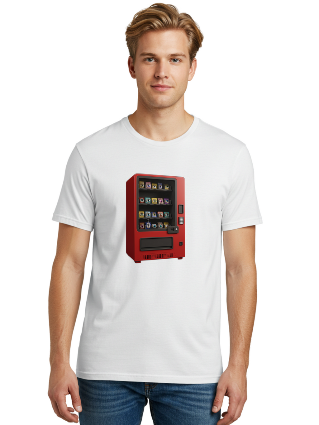 Red-Vending-Machine Men'S Graphic Tee, 100% Cotton, Comfortable Casual Summer Wear, Machine Washable, Vintage Camera, Old Camera, Antique Camera, Black Camera, Classic Photography, Photography Equipment, Nostalgic Device, Film Camera, Bal227