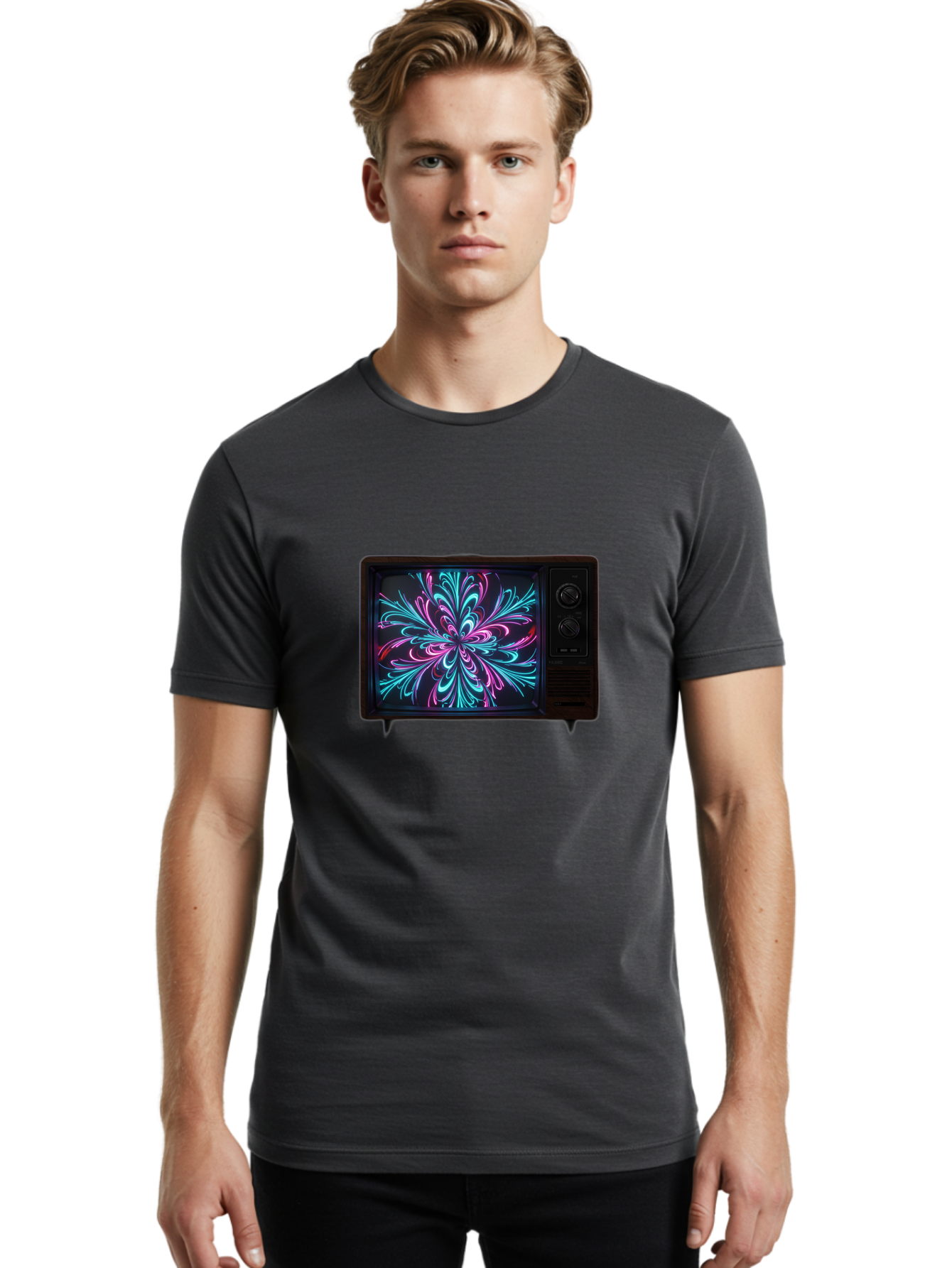 Retro-Tv Men'S Graphic Tee, 100% Cotton, Comfortable Casual Summer Wear, Machine Washable, Vintage Camera, Old Camera, Antique Camera, Black Camera, Classic Photography, Photography Equipment, Nostalgic Device, Film Camera, Camera Art Bal230