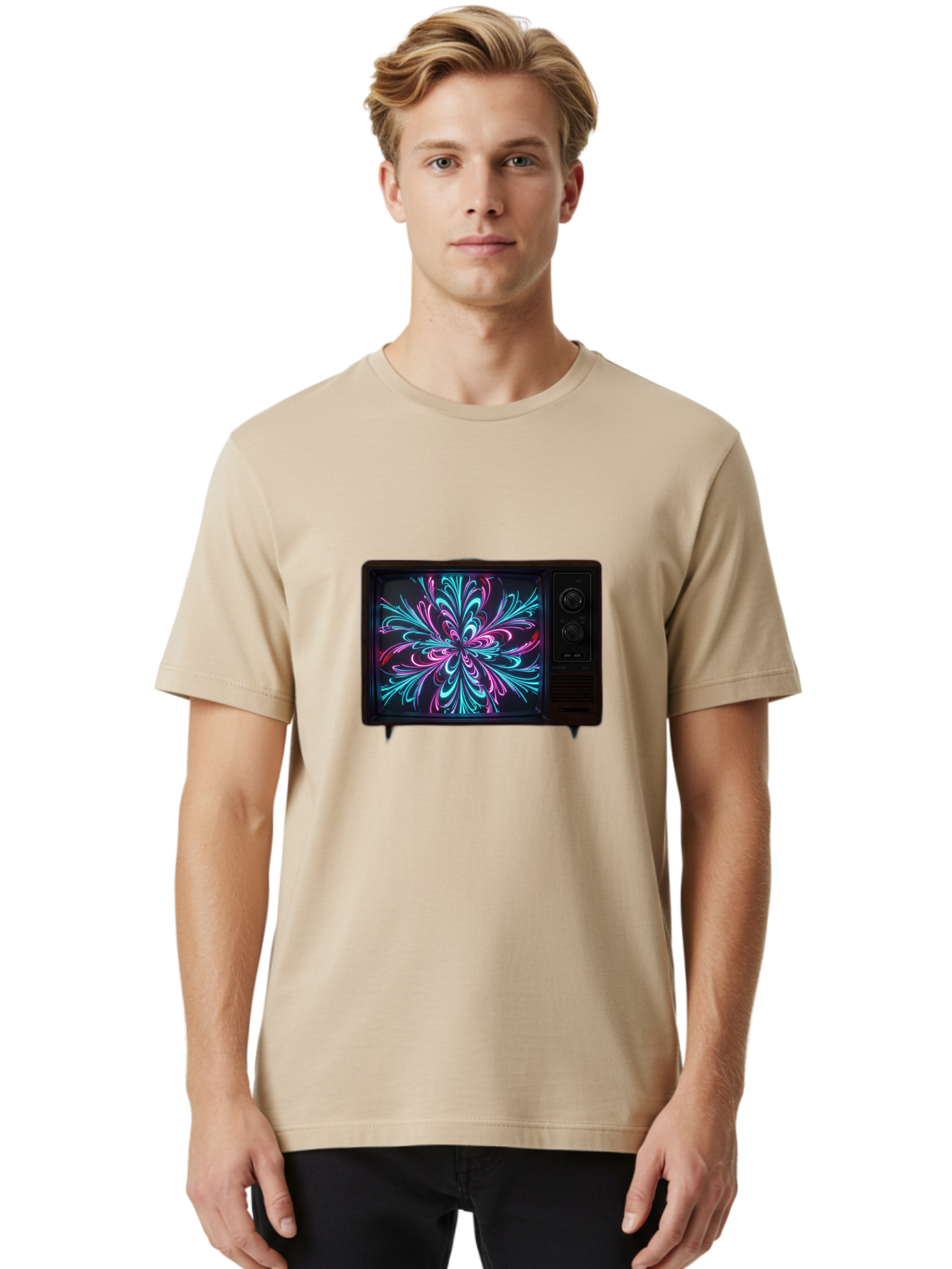 Retro-Tv Men'S Graphic Tee, 100% Cotton, Comfortable Casual Summer Wear, Machine Washable, Vintage Camera, Old Camera, Antique Camera, Black Camera, Classic Photography, Photography Equipment, Nostalgic Device, Film Camera, Camera Art Bal230