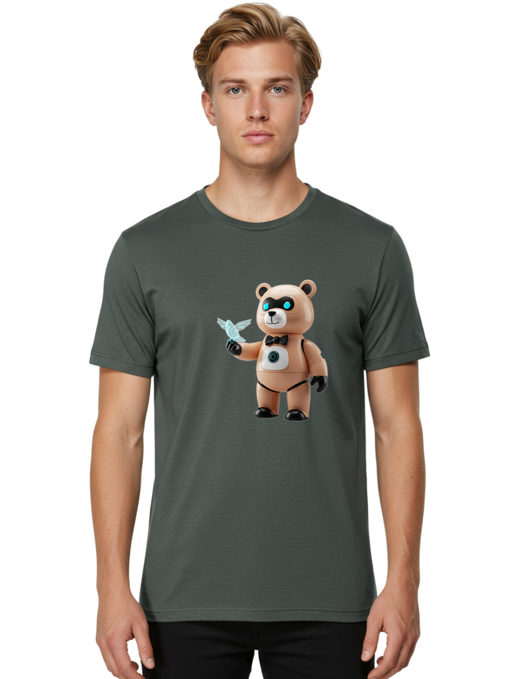 Robear Men'S Graphic Tee, 100% Cotton, Comfortable Casual Summer Wear, Machine Washable, Vintage Camera, Old Camera, Antique Camera, Black Camera, Classic Photography, Photography Equipment, Nostalgic Device, Film Camera, Camera Art Bal232