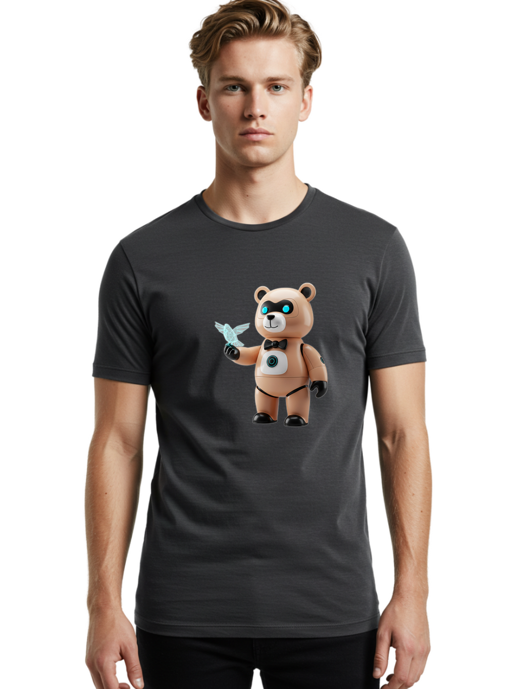 Robear Men'S Graphic Tee, 100% Cotton, Comfortable Casual Summer Wear, Machine Washable, Vintage Camera, Old Camera, Antique Camera, Black Camera, Classic Photography, Photography Equipment, Nostalgic Device, Film Camera, Camera Art Bal232
