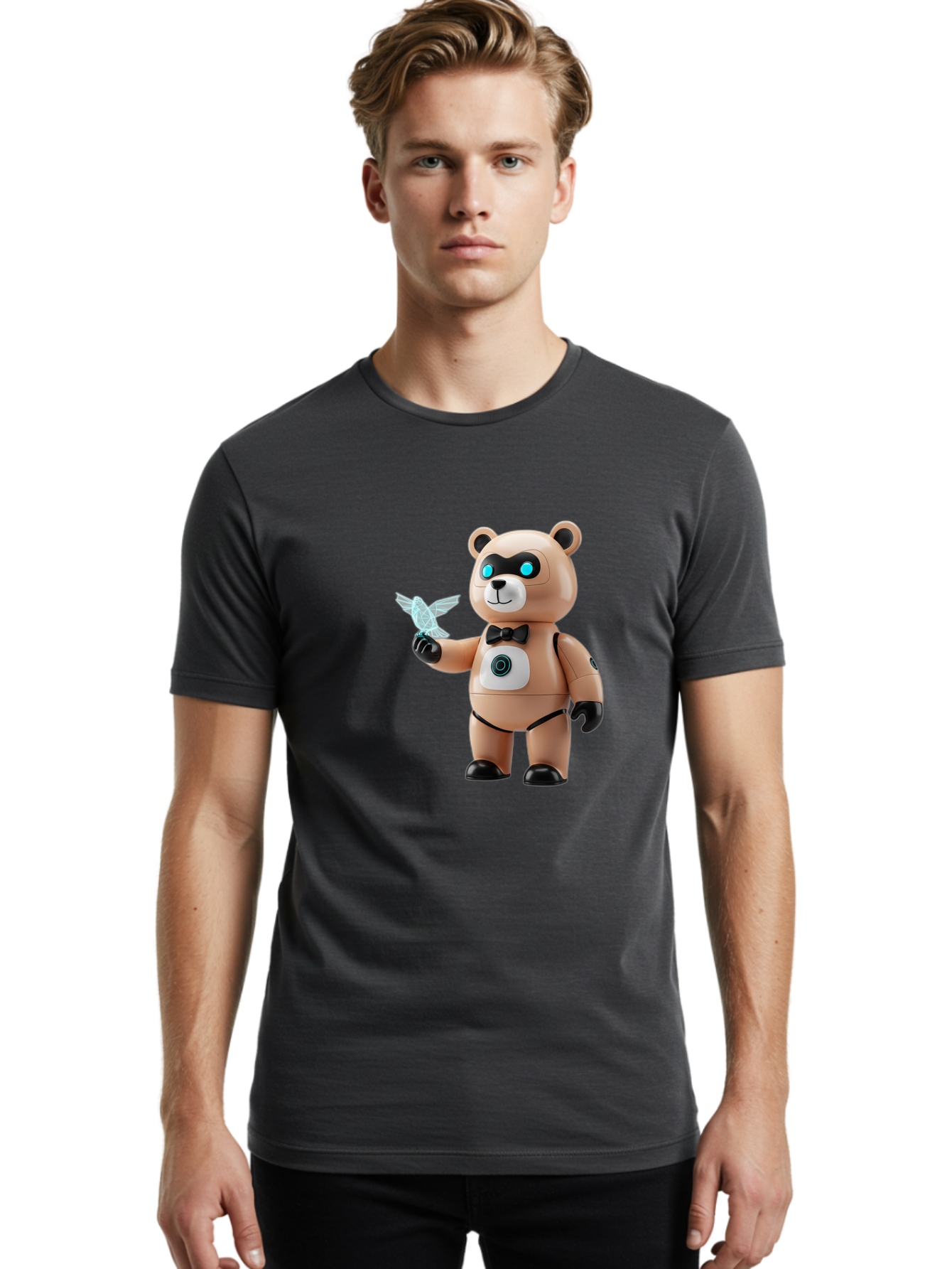 Robear Men'S Graphic Tee, 100% Cotton, Comfortable Casual Summer Wear, Machine Washable, Vintage Camera, Old Camera, Antique Camera, Black Camera, Classic Photography, Photography Equipment, Nostalgic Device, Film Camera, Camera Art Bal232