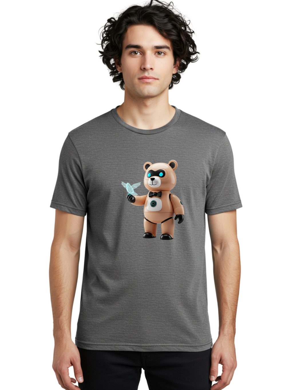 Robear Men'S Graphic Tee, 100% Cotton, Comfortable Casual Summer Wear, Machine Washable, Vintage Camera, Old Camera, Antique Camera, Black Camera, Classic Photography, Photography Equipment, Nostalgic Device, Film Camera, Camera Art Bal232