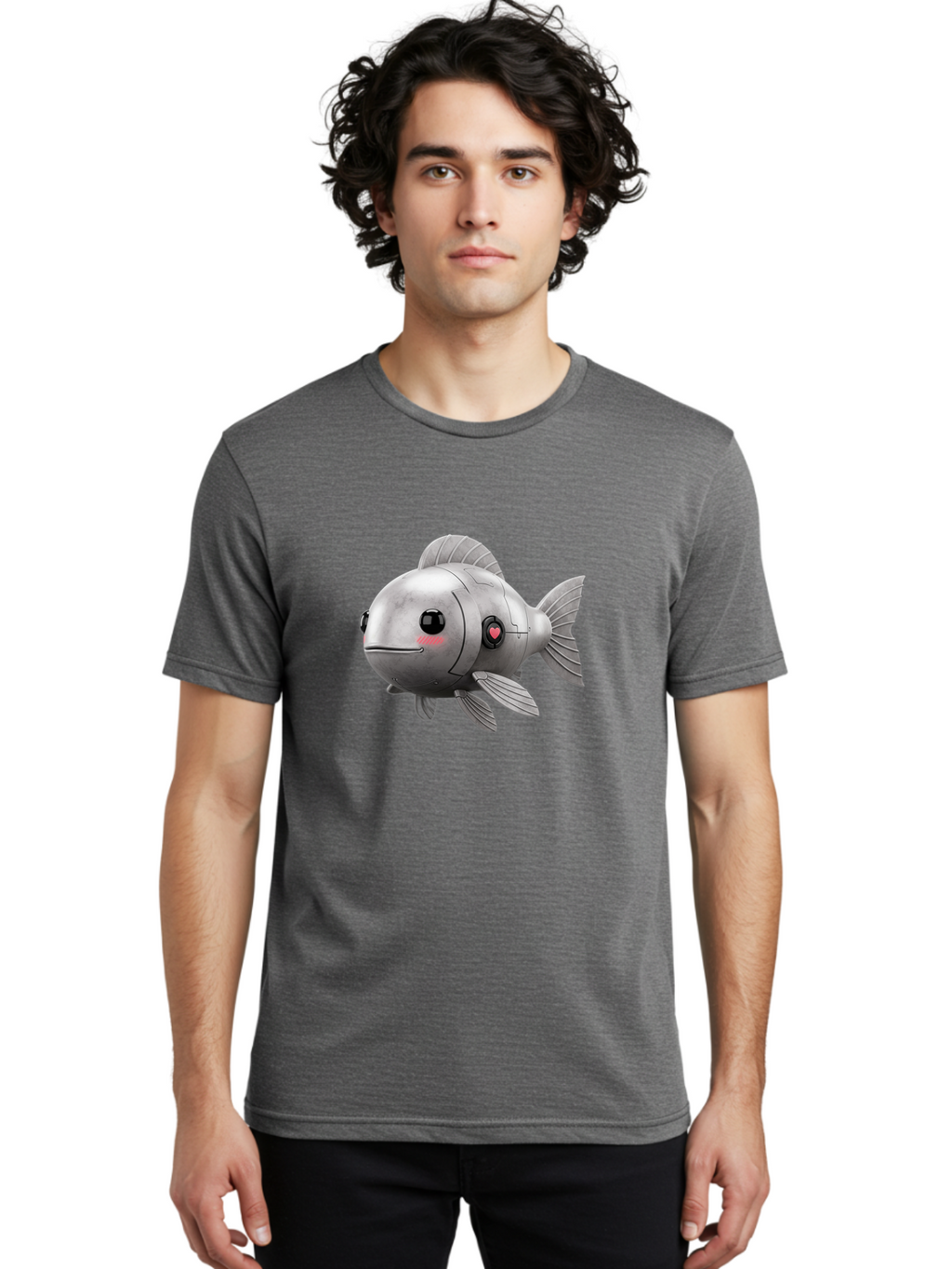 Robo-Fish-1 Men'S Graphic Tee, 100% Cotton, Comfortable Casual Summer Wear, Machine Washable, Vintage Camera, Old Camera, Antique Camera, Black Camera, Classic Photography, Photography Equipment, Nostalgic Device, Film Camera, Camera Art Bal233