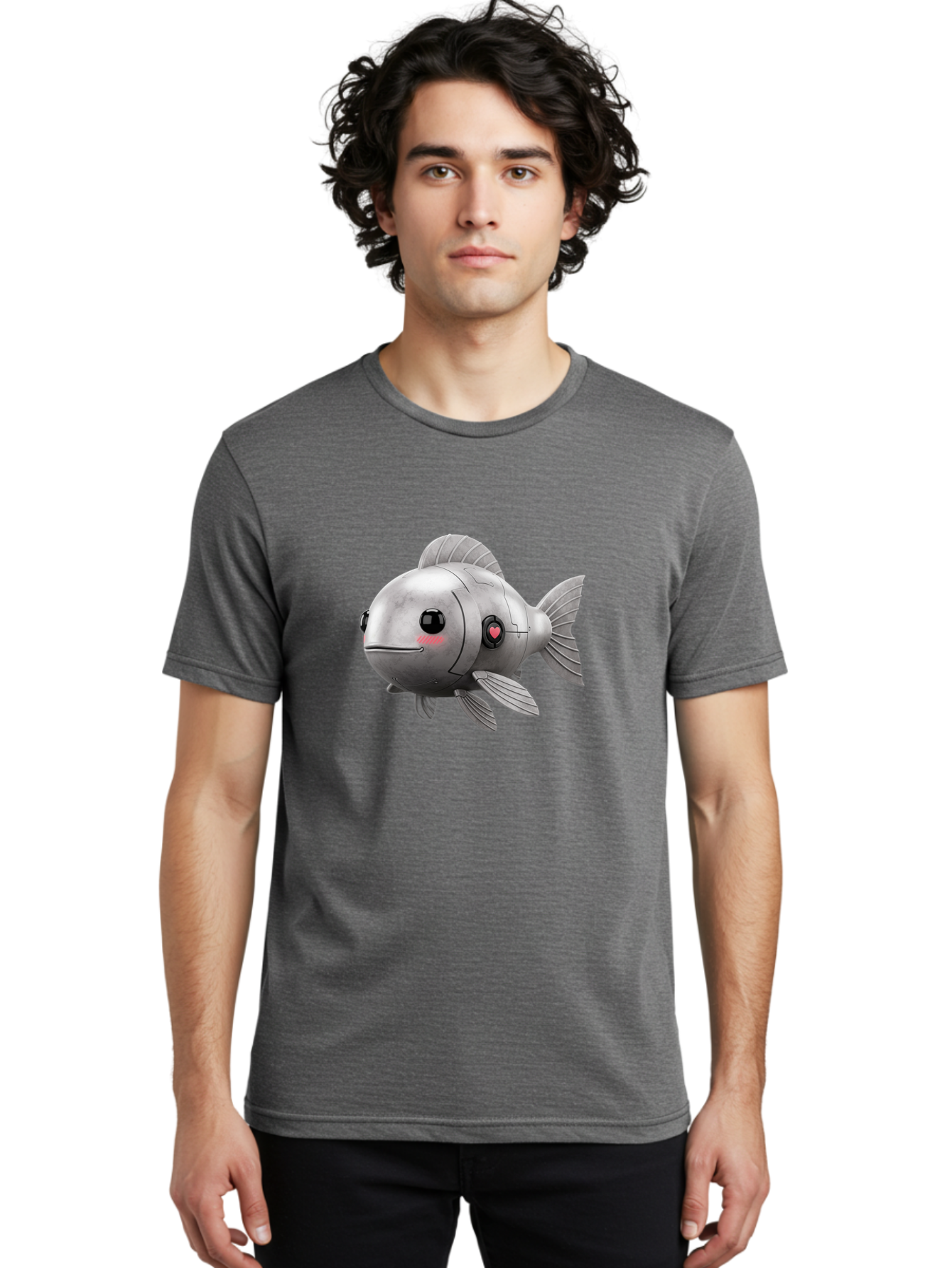 Robo-Fish-1 Men'S Graphic Tee, 100% Cotton, Comfortable Casual Summer Wear, Machine Washable, Vintage Camera, Old Camera, Antique Camera, Black Camera, Classic Photography, Photography Equipment, Nostalgic Device, Film Camera, Camera Art Bal233