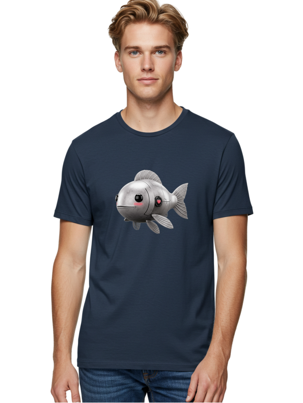 Robo-Fish-1 Men'S Graphic Tee, 100% Cotton, Comfortable Casual Summer Wear, Machine Washable, Vintage Camera, Old Camera, Antique Camera, Black Camera, Classic Photography, Photography Equipment, Nostalgic Device, Film Camera, Camera Art Bal233