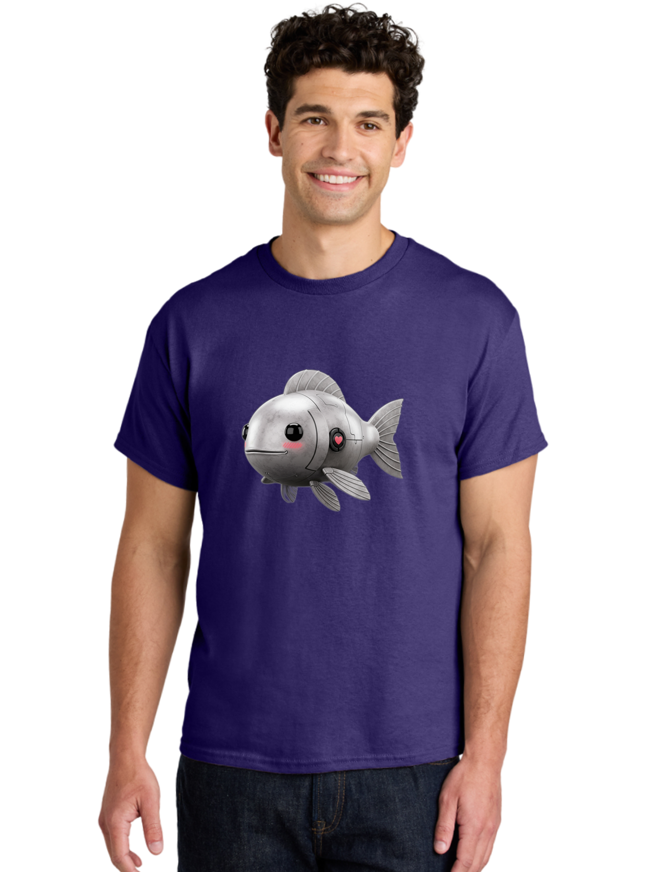 Robo-Fish-1 Men'S Graphic Tee, 100% Cotton, Comfortable Casual Summer Wear, Machine Washable, Vintage Camera, Old Camera, Antique Camera, Black Camera, Classic Photography, Photography Equipment, Nostalgic Device, Film Camera, Camera Art Bal233