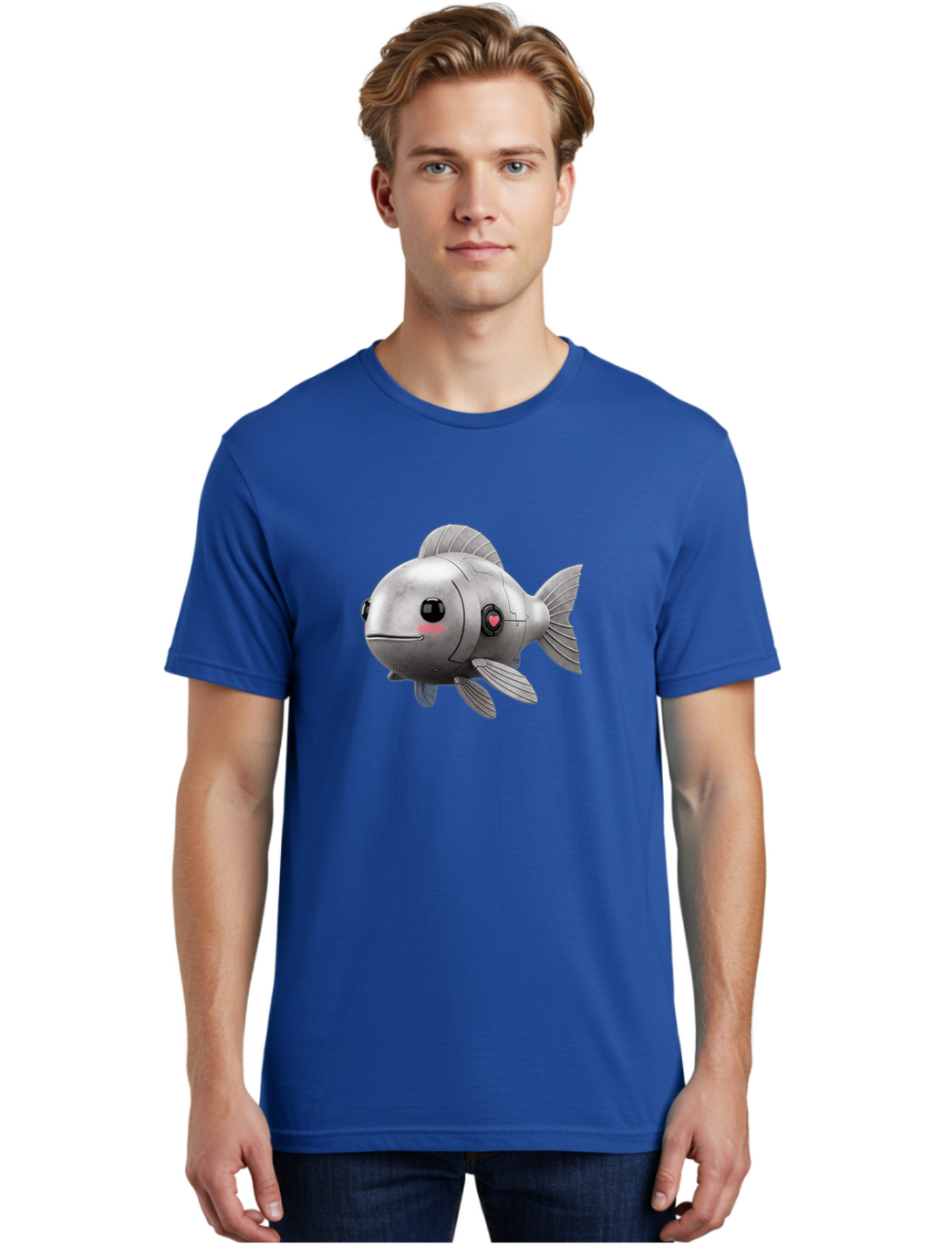 Robo-Fish-1 Men'S Graphic Tee, 100% Cotton, Comfortable Casual Summer Wear, Machine Washable, Vintage Camera, Old Camera, Antique Camera, Black Camera, Classic Photography, Photography Equipment, Nostalgic Device, Film Camera, Camera Art Bal233