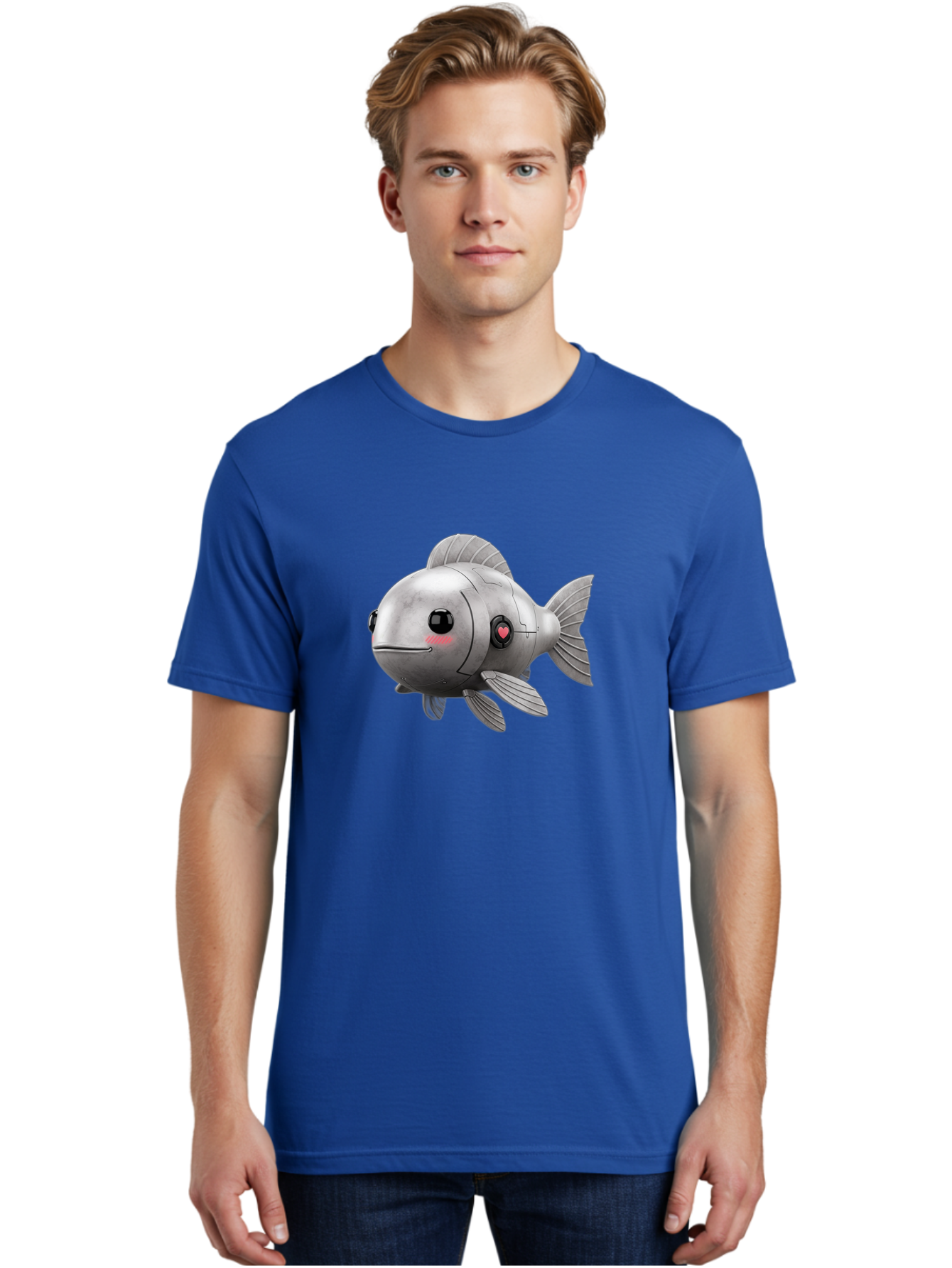 Robo-Fish-1 Men'S Graphic Tee, 100% Cotton, Comfortable Casual Summer Wear, Machine Washable, Vintage Camera, Old Camera, Antique Camera, Black Camera, Classic Photography, Photography Equipment, Nostalgic Device, Film Camera, Camera Art Bal233