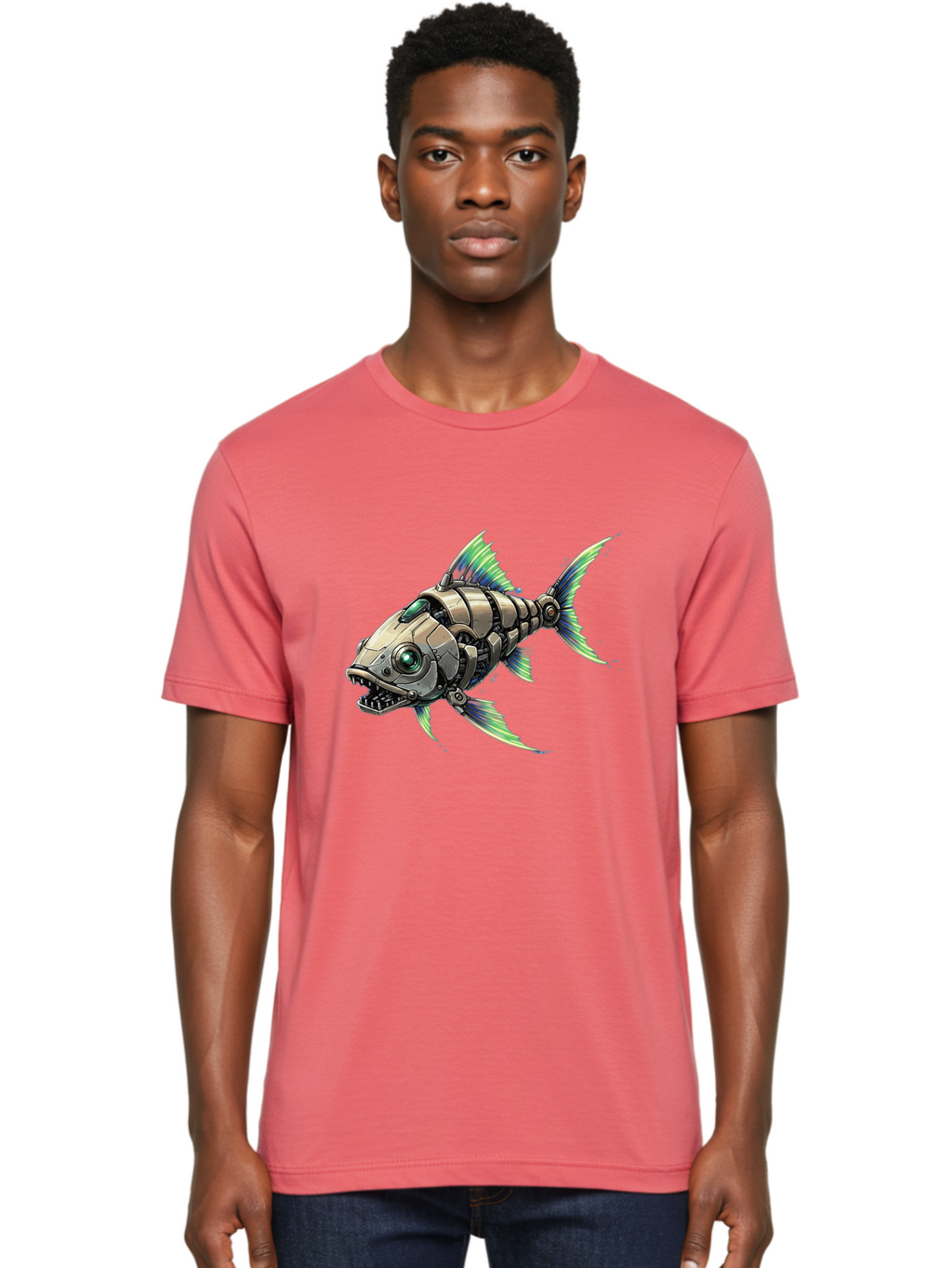 Robo-Fish-3 Men'S Graphic Tee, 100% Cotton, Comfortable Casual Summer Wear, Machine Washable, Vintage Camera, Old Camera, Antique Camera, Black Camera, Classic Photography, Photography Equipment, Nostalgic Device, Film Camera, Camera Art Bal235