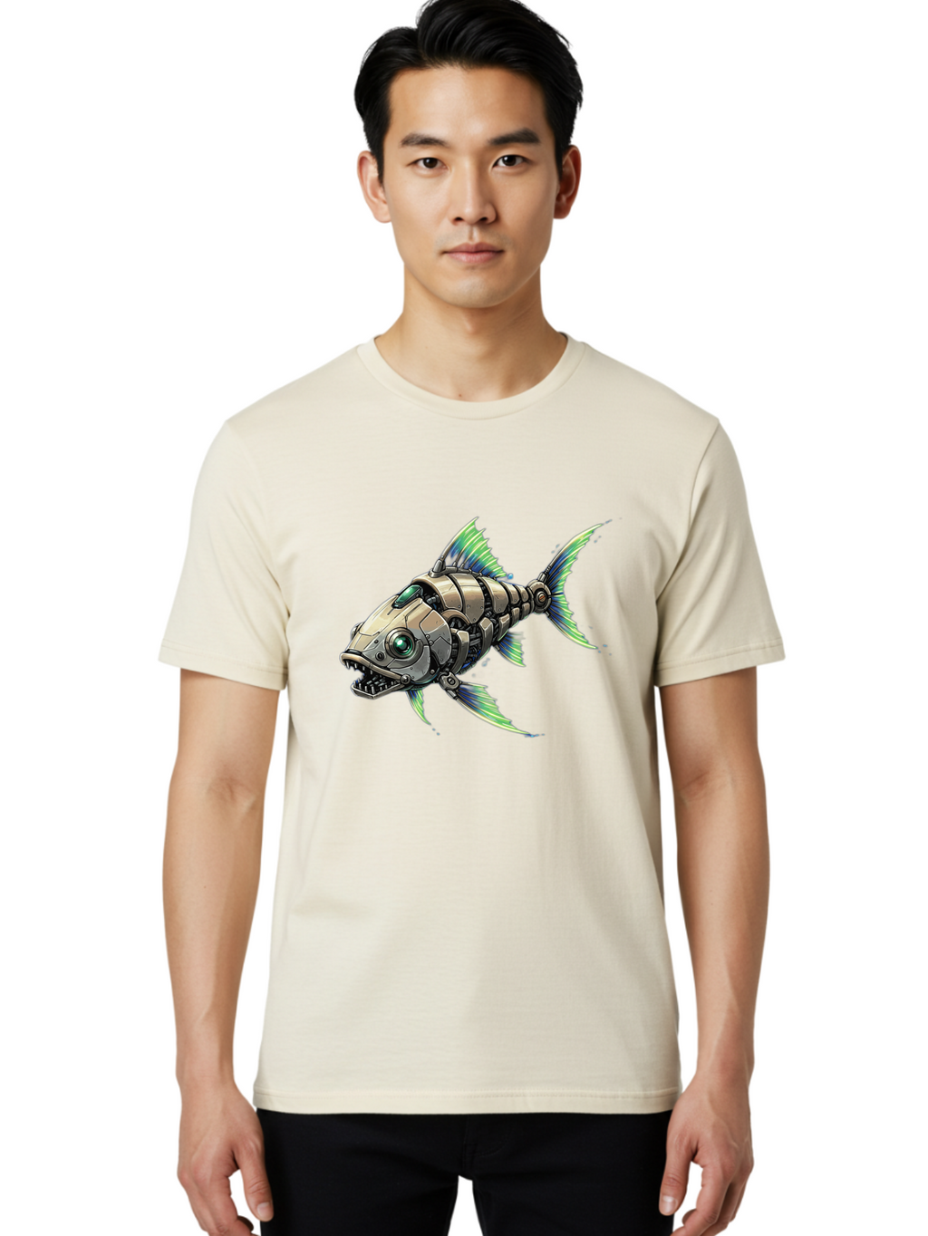 Robo-Fish-3 Men'S Graphic Tee, 100% Cotton, Comfortable Casual Summer Wear, Machine Washable, Vintage Camera, Old Camera, Antique Camera, Black Camera, Classic Photography, Photography Equipment, Nostalgic Device, Film Camera, Camera Art Bal235