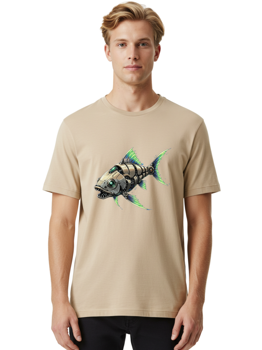Robo-Fish-3 Men'S Graphic Tee, 100% Cotton, Comfortable Casual Summer Wear, Machine Washable, Vintage Camera, Old Camera, Antique Camera, Black Camera, Classic Photography, Photography Equipment, Nostalgic Device, Film Camera, Camera Art Bal235