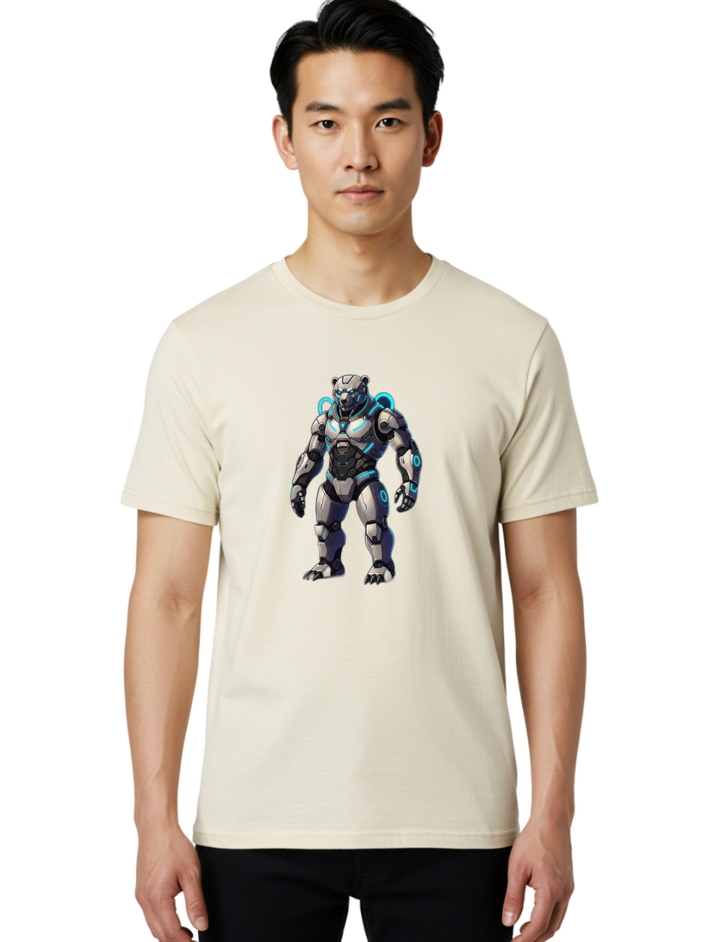 Robot-Bear-1 Men'S Graphic Tee, 100% Cotton, Comfortable Casual Summer Wear, Machine Washable, Vintage Camera, Old Camera, Antique Camera, Black Camera, Classic Photography, Photography Equipment, Nostalgic Device, Film Camera, Camera Art Bal241