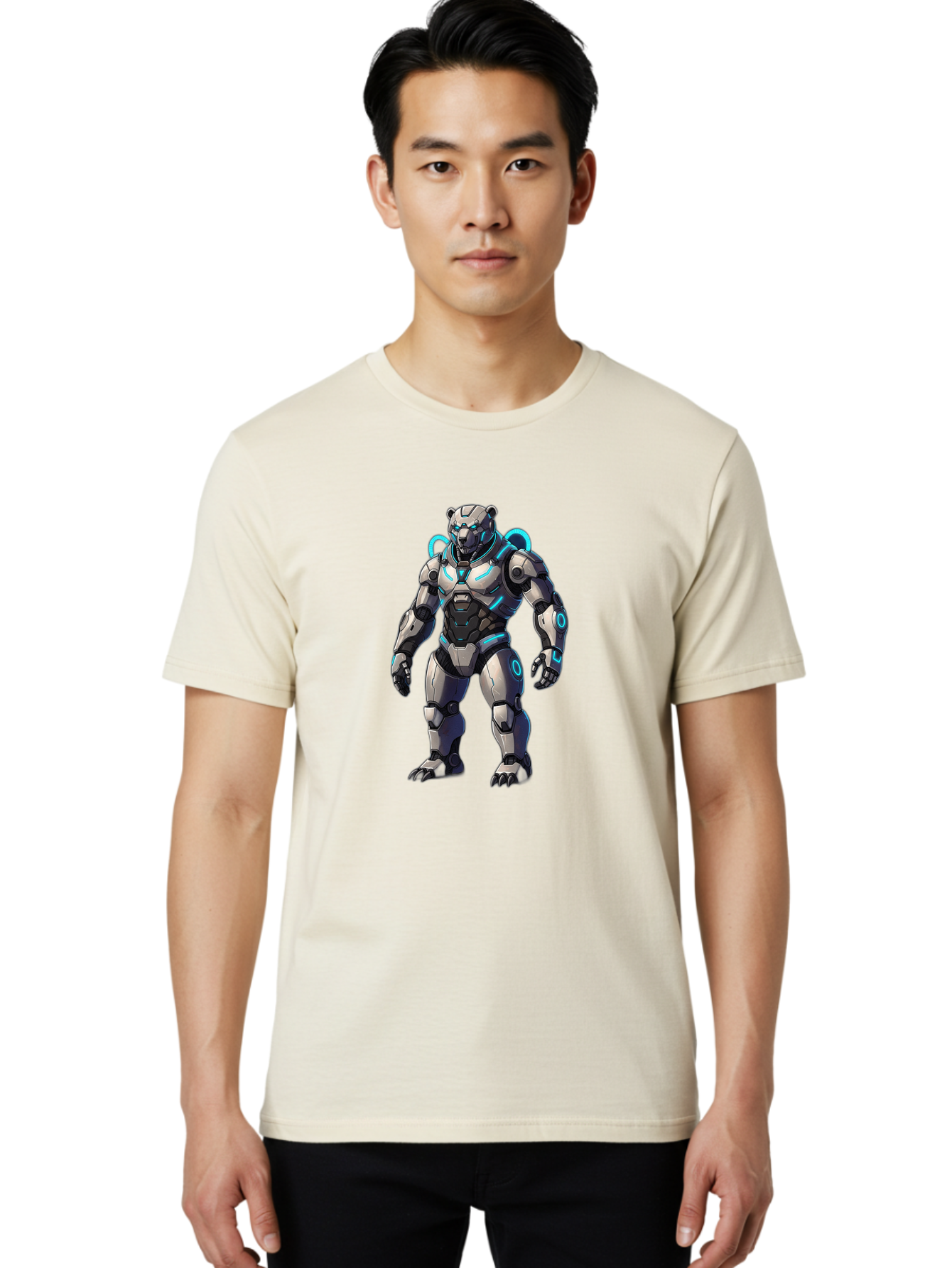 Robot-Bear-1 Men'S Graphic Tee, 100% Cotton, Comfortable Casual Summer Wear, Machine Washable, Vintage Camera, Old Camera, Antique Camera, Black Camera, Classic Photography, Photography Equipment, Nostalgic Device, Film Camera, Camera Art Bal241