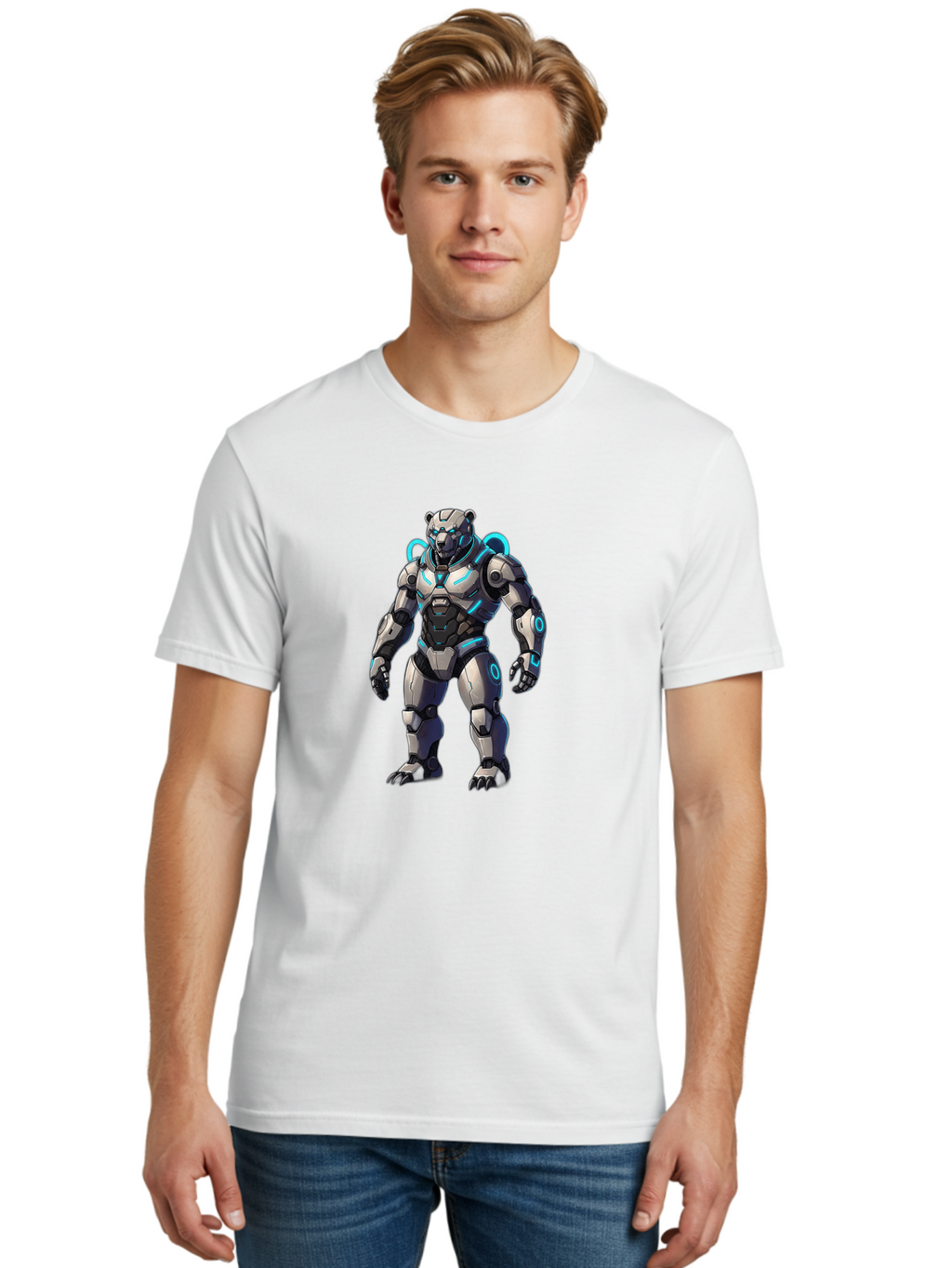 Robot-Bear-1 Men'S Graphic Tee, 100% Cotton, Comfortable Casual Summer Wear, Machine Washable, Vintage Camera, Old Camera, Antique Camera, Black Camera, Classic Photography, Photography Equipment, Nostalgic Device, Film Camera, Camera Art Bal241