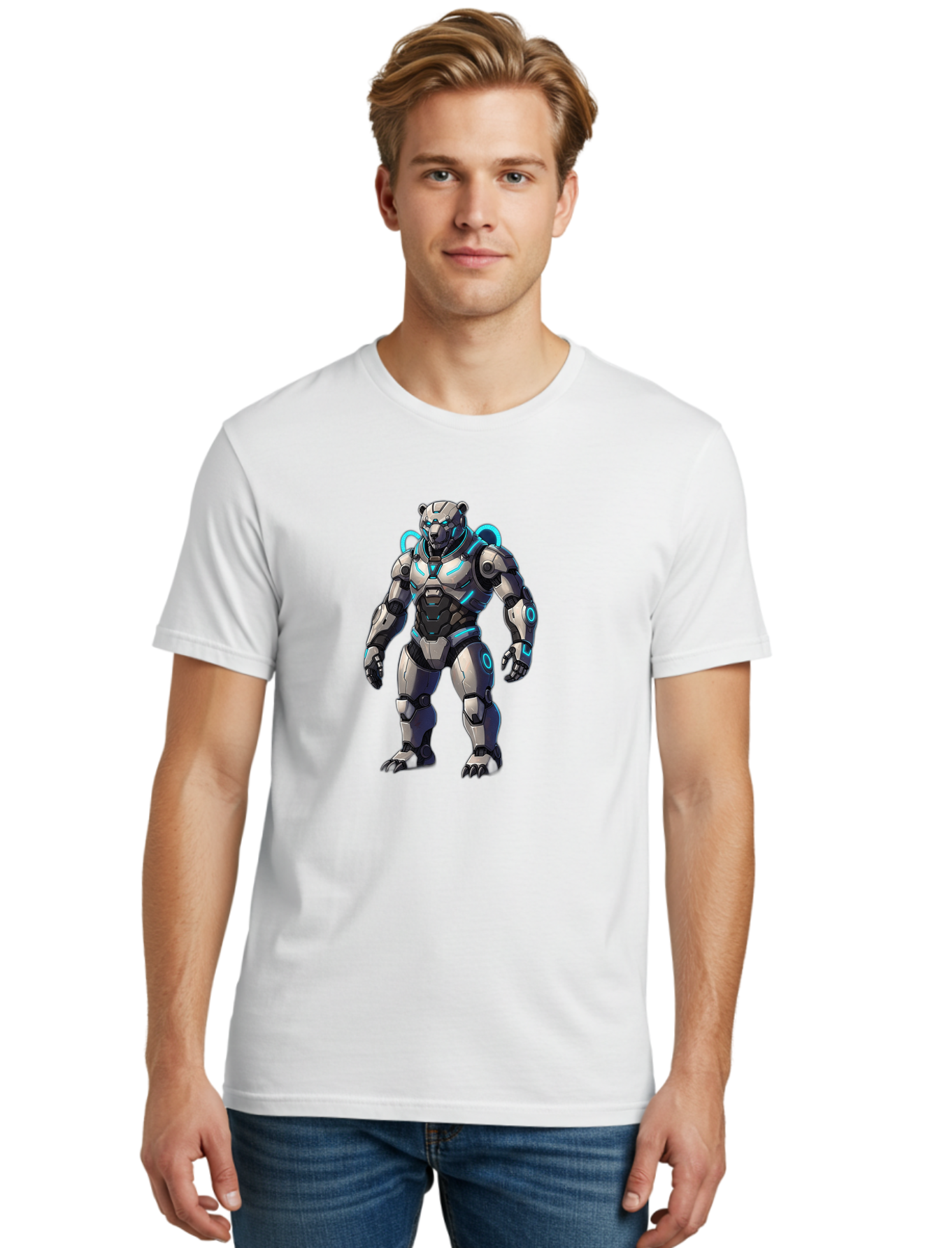 Robot-Bear-1 Men'S Graphic Tee, 100% Cotton, Comfortable Casual Summer Wear, Machine Washable, Vintage Camera, Old Camera, Antique Camera, Black Camera, Classic Photography, Photography Equipment, Nostalgic Device, Film Camera, Camera Art Bal241