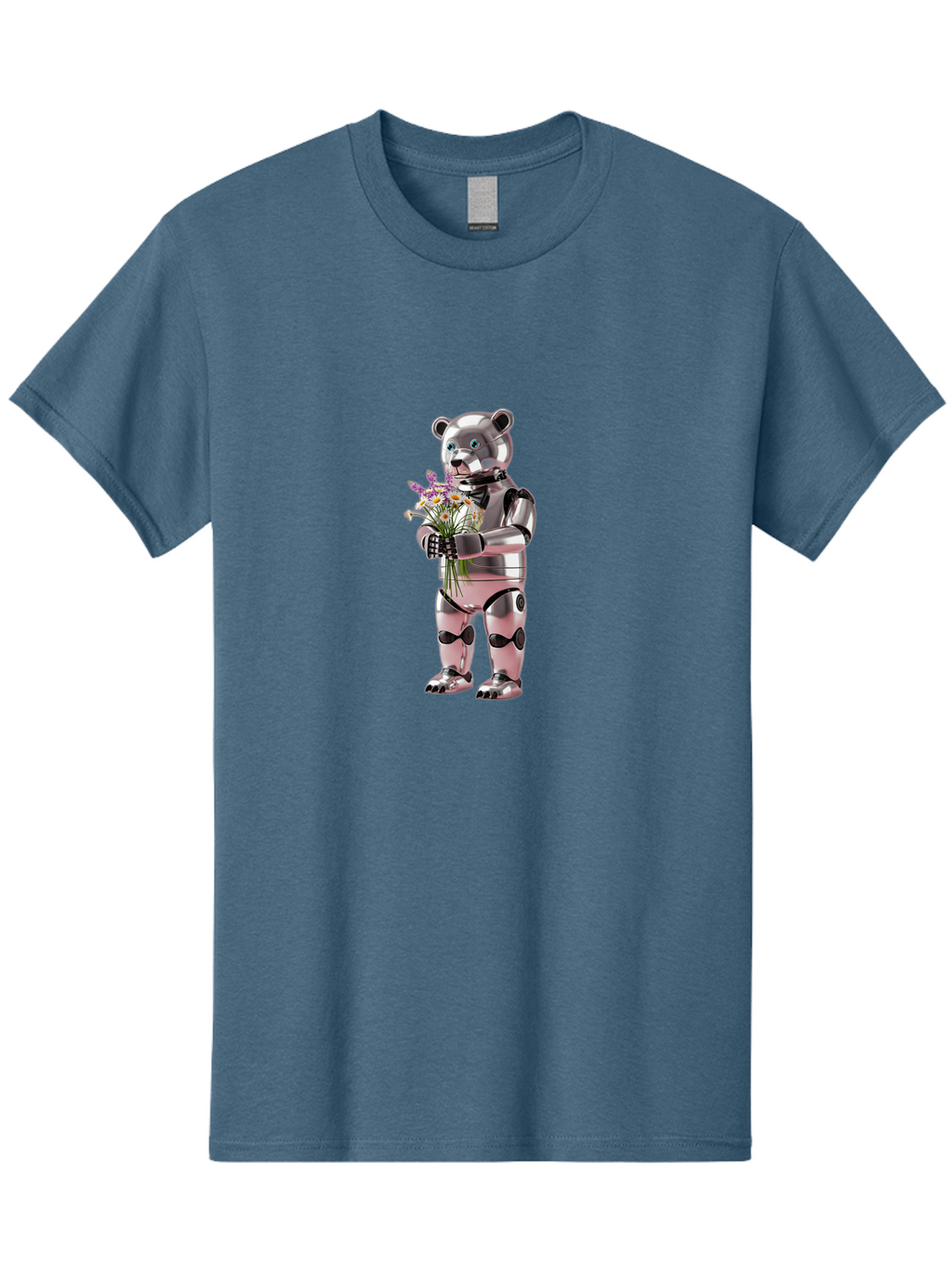 Robot-Bear-With-Flowers Men'S Graphic Tee, 100% Cotton, Comfortable Casual Summer Wear, Machine Washable, Vintage Camera, Old Camera, Antique Camera, Black Camera, Classic Photography, Photography Equipment, Nostalgic Device, Film Camera, Bal242