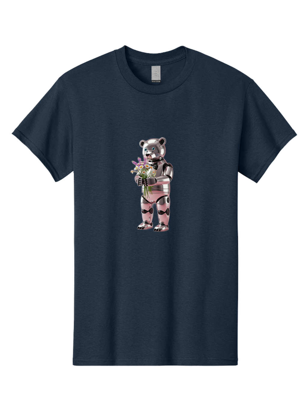 Robot-Bear-With-Flowers Men'S Graphic Tee, 100% Cotton, Comfortable Casual Summer Wear, Machine Washable, Vintage Camera, Old Camera, Antique Camera, Black Camera, Classic Photography, Photography Equipment, Nostalgic Device, Film Camera, Bal242
