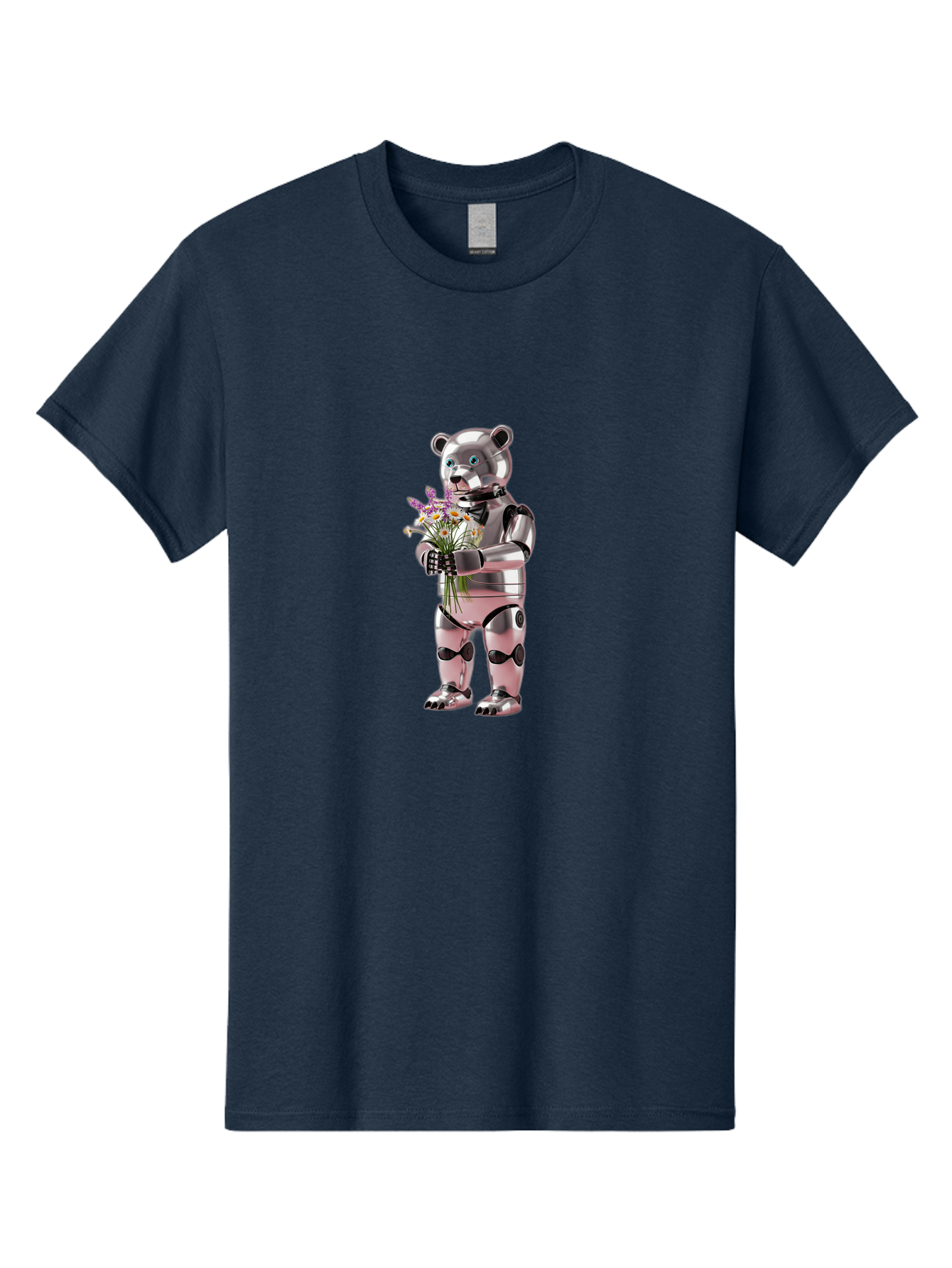 Robot-Bear-With-Flowers Men'S Graphic Tee, 100% Cotton, Comfortable Casual Summer Wear, Machine Washable, Vintage Camera, Old Camera, Antique Camera, Black Camera, Classic Photography, Photography Equipment, Nostalgic Device, Film Camera, Bal242