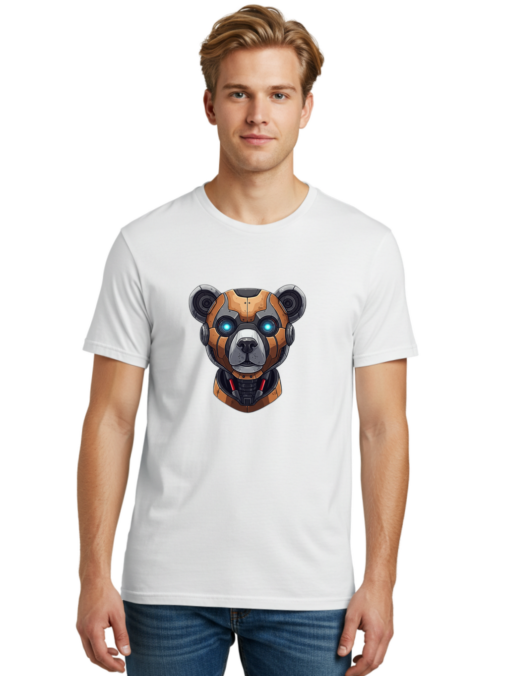 Robot-Bear Men'S Graphic Tee, 100% Cotton, Comfortable Casual Summer Wear, Machine Washable, Vintage Camera, Old Camera, Antique Camera, Black Camera, Classic Photography, Photography Equipment, Nostalgic Device, Film Camera, Camera Art Bal243