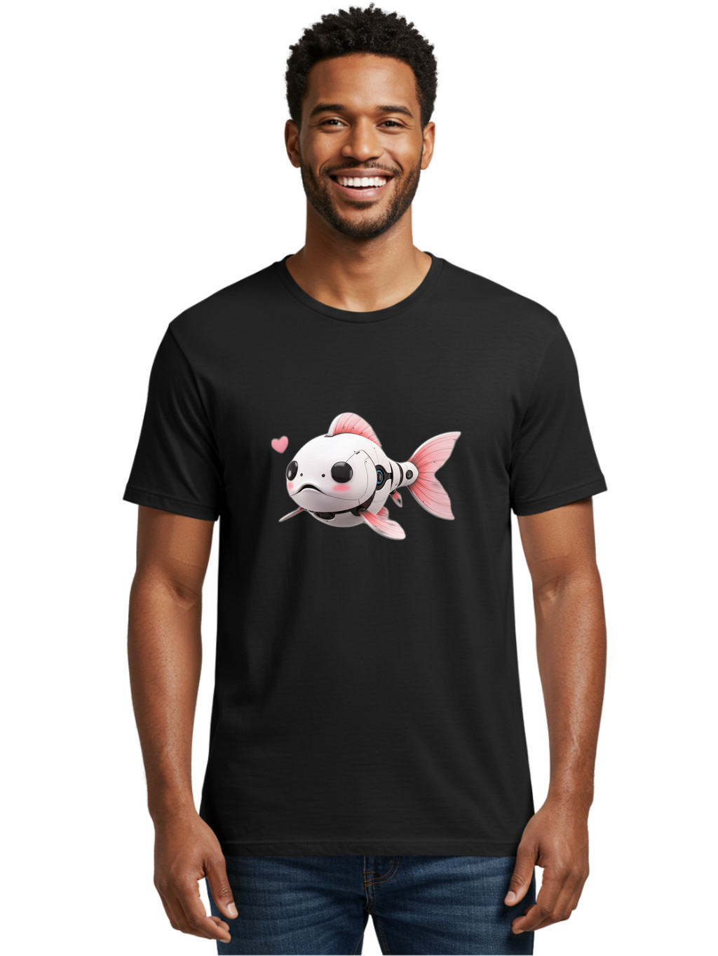 Robot-Fish-1 Men'S Graphic Tee, 100% Cotton, Comfortable Casual Summer Wear, Machine Washable, Vintage Camera, Old Camera, Antique Camera, Black Camera, Classic Photography, Photography Equipment, Nostalgic Device, Film Camera, Camera Art Bal244