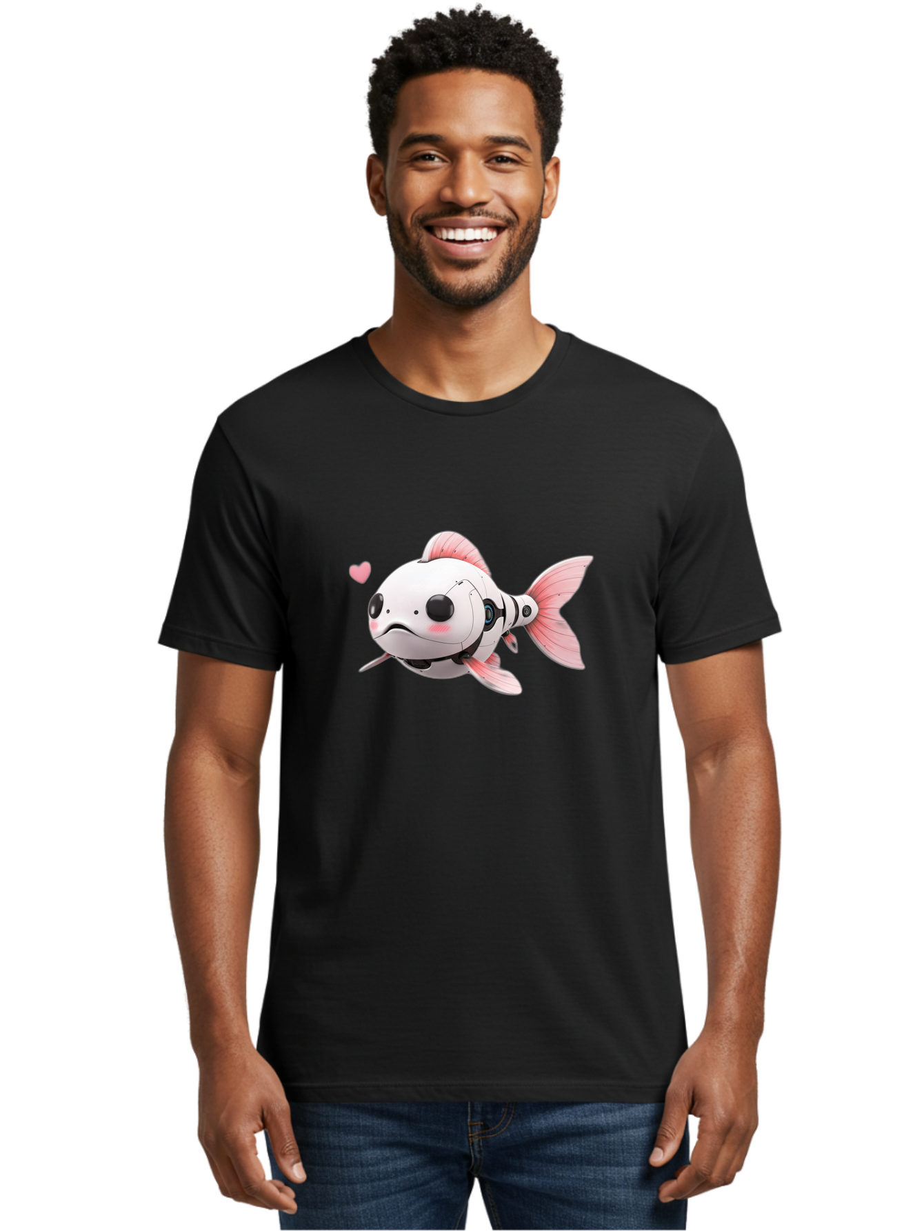 Robot-Fish-1 Men'S Graphic Tee, 100% Cotton, Comfortable Casual Summer Wear, Machine Washable, Vintage Camera, Old Camera, Antique Camera, Black Camera, Classic Photography, Photography Equipment, Nostalgic Device, Film Camera, Camera Art Bal244