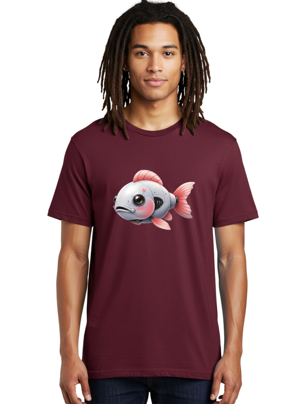 Robot-Fish-2 Men'S Graphic Tee, 100% Cotton, Comfortable Casual Summer Wear, Machine Washable, Vintage Camera, Old Camera, Antique Camera, Black Camera, Classic Photography, Photography Equipment, Nostalgic Device, Film Camera, Camera Art Bal245