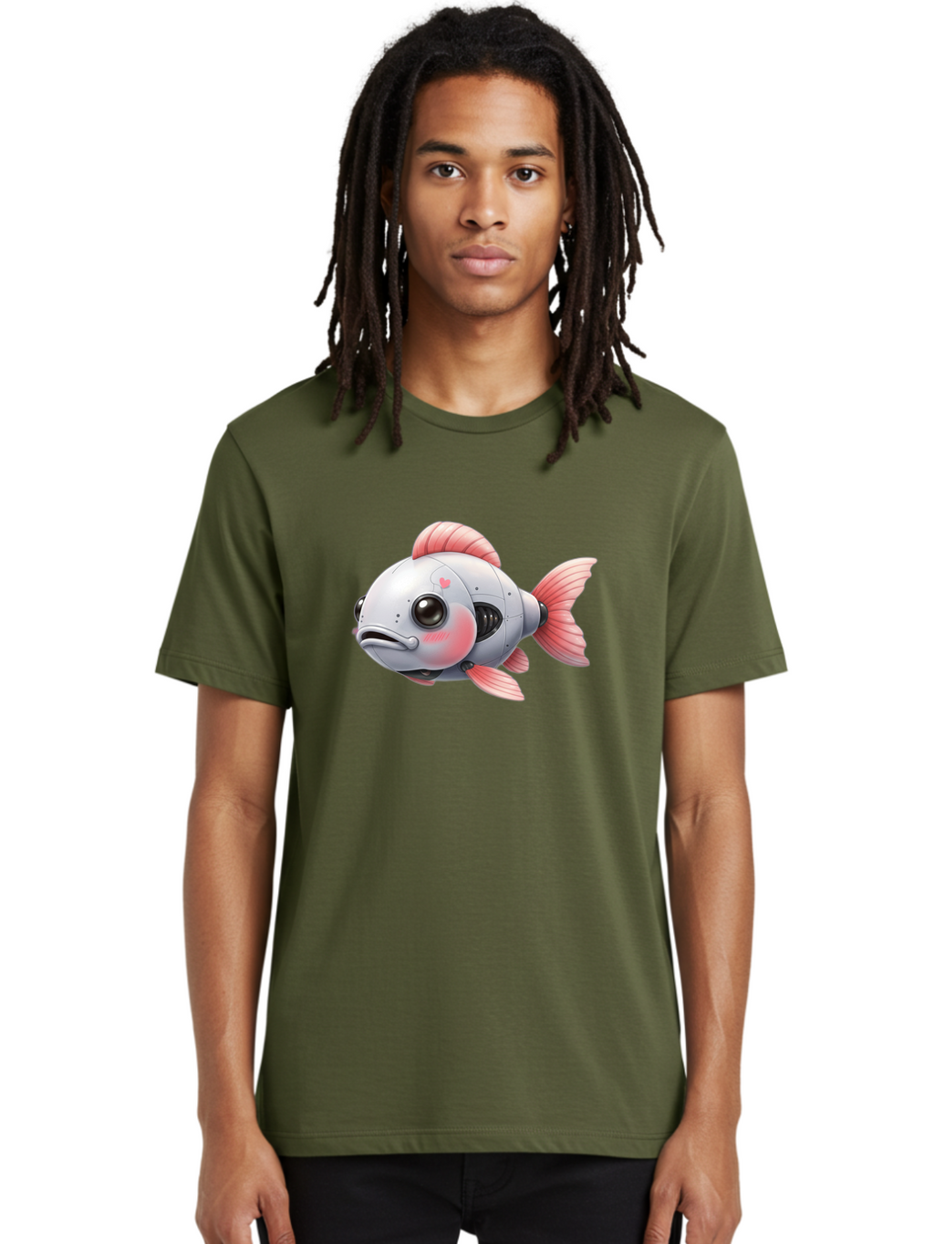 Robot-Fish-2 Men'S Graphic Tee, 100% Cotton, Comfortable Casual Summer Wear, Machine Washable, Vintage Camera, Old Camera, Antique Camera, Black Camera, Classic Photography, Photography Equipment, Nostalgic Device, Film Camera, Camera Art Bal245