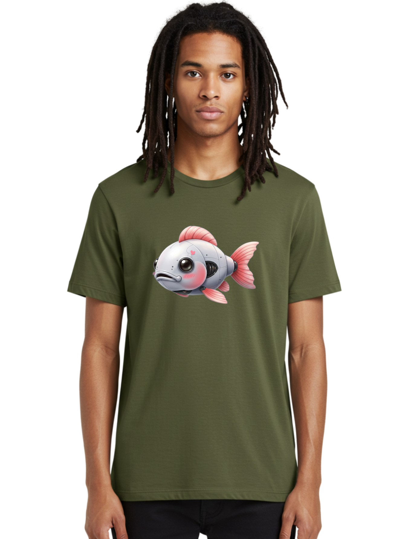 Robot-Fish-2 Men'S Graphic Tee, 100% Cotton, Comfortable Casual Summer Wear, Machine Washable, Vintage Camera, Old Camera, Antique Camera, Black Camera, Classic Photography, Photography Equipment, Nostalgic Device, Film Camera, Camera Art Bal245