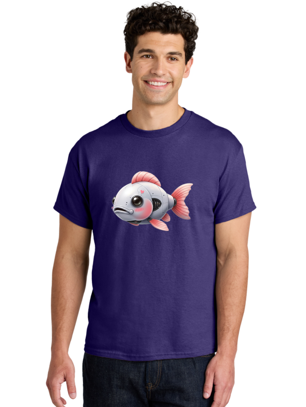 Robot-Fish-2 Men'S Graphic Tee, 100% Cotton, Comfortable Casual Summer Wear, Machine Washable, Vintage Camera, Old Camera, Antique Camera, Black Camera, Classic Photography, Photography Equipment, Nostalgic Device, Film Camera, Camera Art Bal245