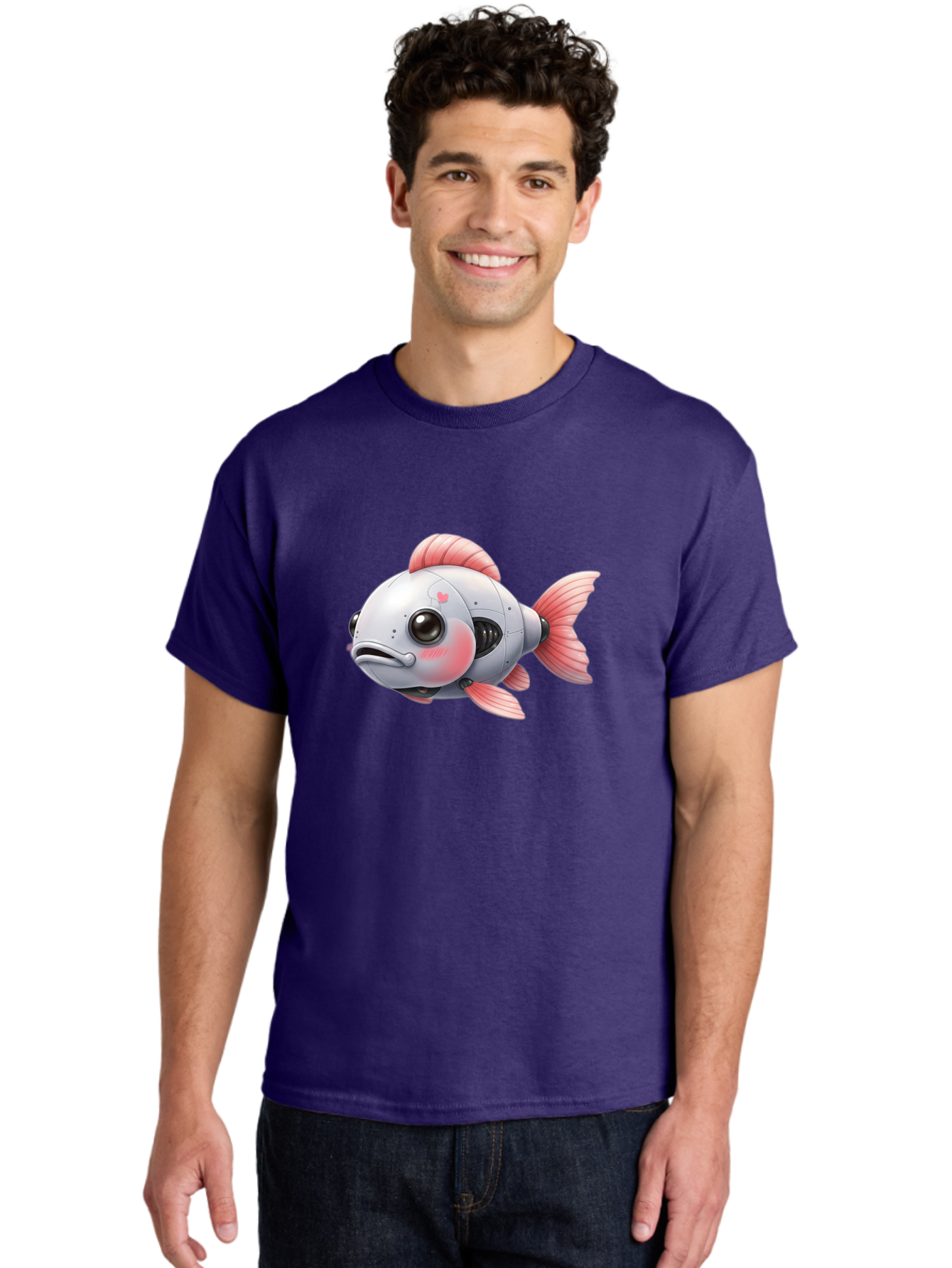 Robot-Fish-2 Men'S Graphic Tee, 100% Cotton, Comfortable Casual Summer Wear, Machine Washable, Vintage Camera, Old Camera, Antique Camera, Black Camera, Classic Photography, Photography Equipment, Nostalgic Device, Film Camera, Camera Art Bal245