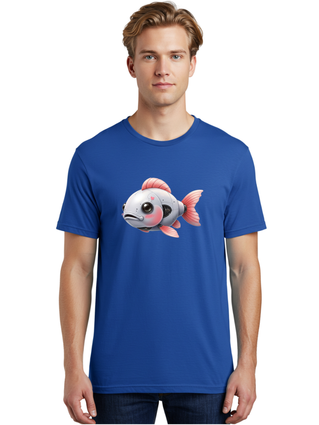 Robot-Fish-2 Men'S Graphic Tee, 100% Cotton, Comfortable Casual Summer Wear, Machine Washable, Vintage Camera, Old Camera, Antique Camera, Black Camera, Classic Photography, Photography Equipment, Nostalgic Device, Film Camera, Camera Art Bal245