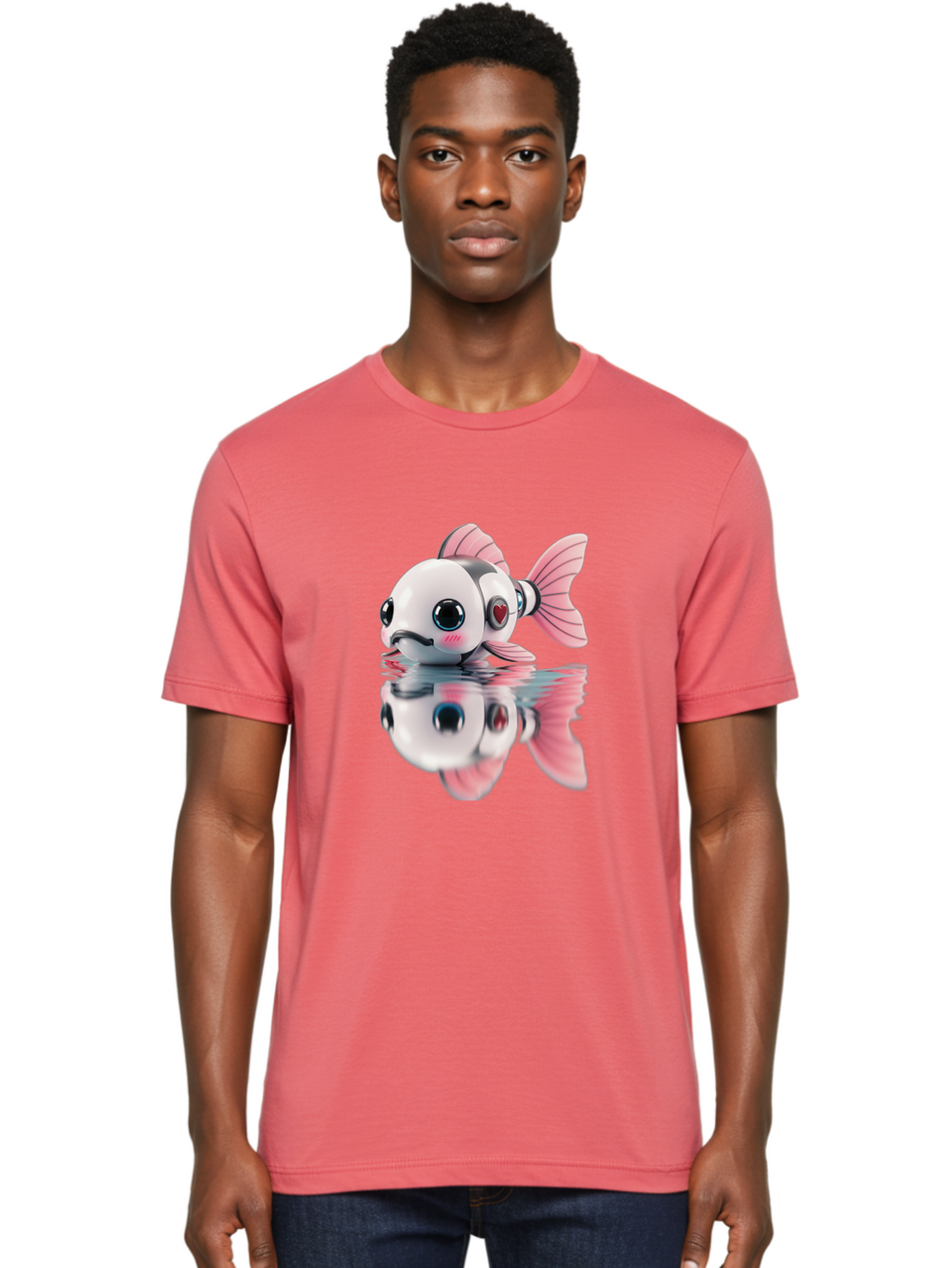 Robot-Fish-3 Men'S Graphic Tee, 100% Cotton, Comfortable Casual Summer Wear, Machine Washable, Vintage Camera, Old Camera, Antique Camera, Black Camera, Classic Photography, Photography Equipment, Nostalgic Device, Film Camera, Camera Art Bal246