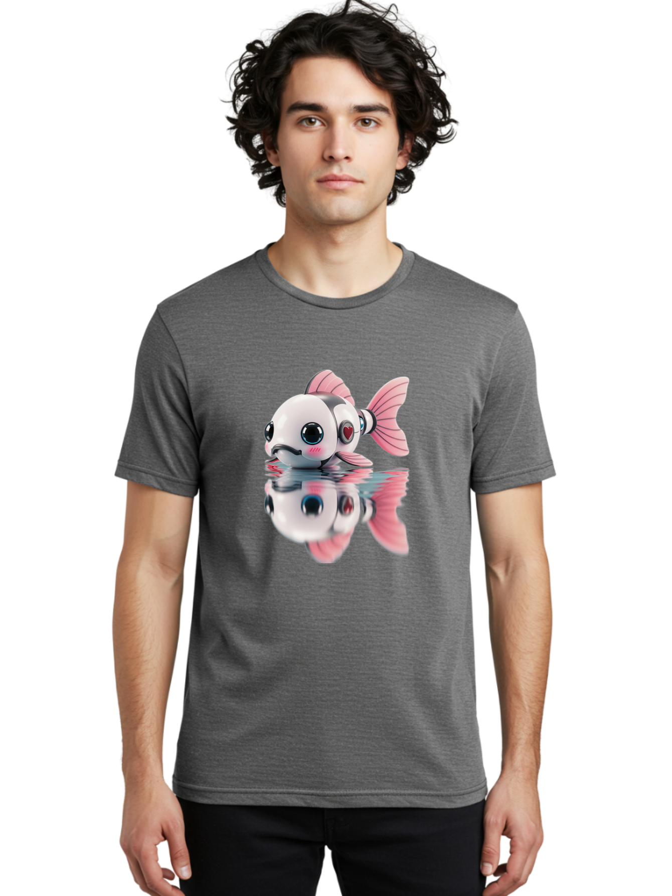 Robot-Fish-3 Men'S Graphic Tee, 100% Cotton, Comfortable Casual Summer Wear, Machine Washable, Vintage Camera, Old Camera, Antique Camera, Black Camera, Classic Photography, Photography Equipment, Nostalgic Device, Film Camera, Camera Art Bal246