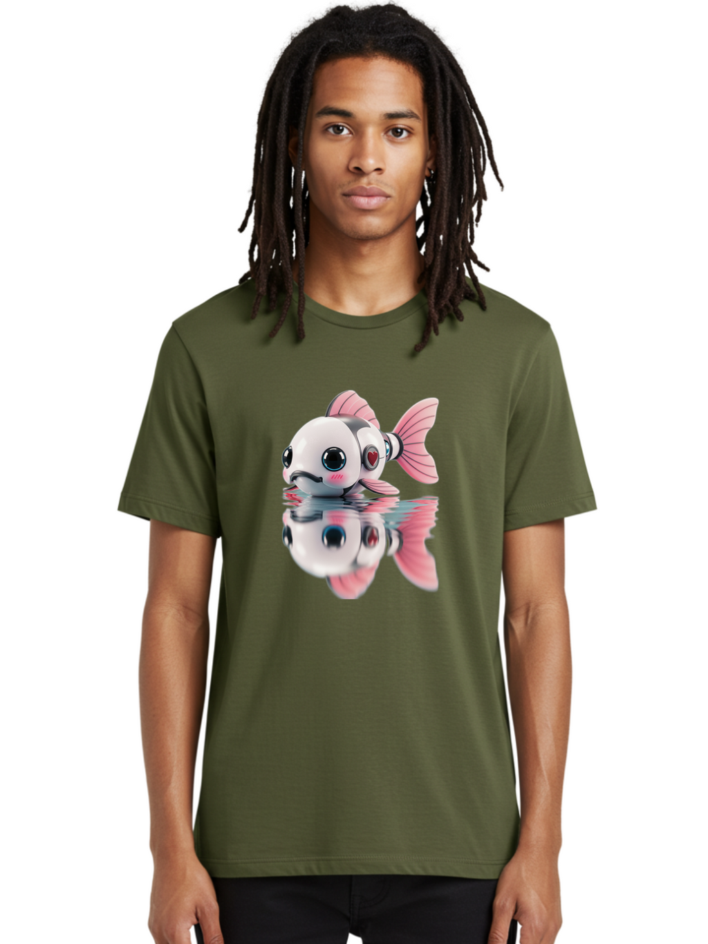 Robot-Fish-3 Men'S Graphic Tee, 100% Cotton, Comfortable Casual Summer Wear, Machine Washable, Vintage Camera, Old Camera, Antique Camera, Black Camera, Classic Photography, Photography Equipment, Nostalgic Device, Film Camera, Camera Art Bal246